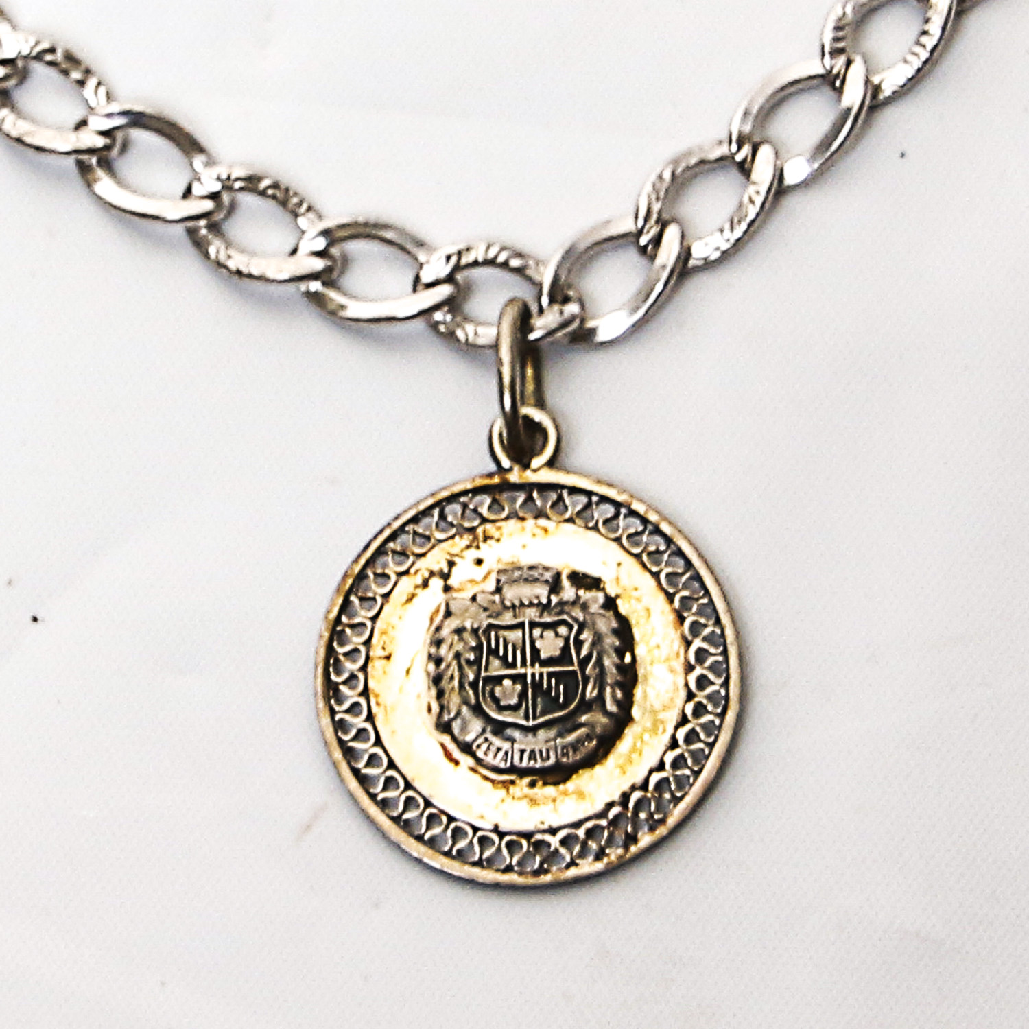 Vintage Sterling Silver ZETA Sorority Bracelet and Pin