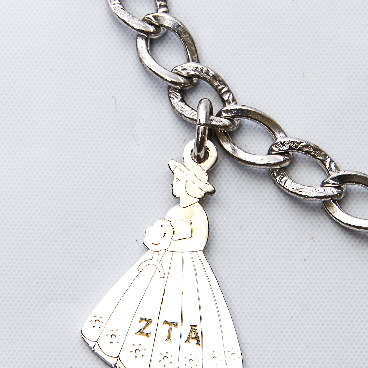 Vintage Sterling Silver ZETA Sorority Bracelet and Pin
