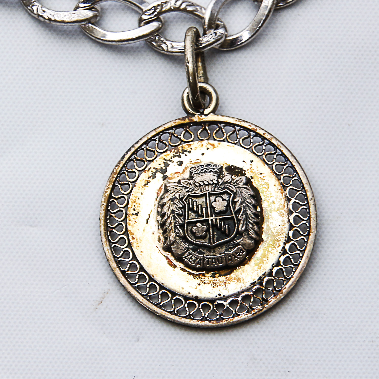 Vintage Sterling Silver ZETA Sorority Bracelet and Pin