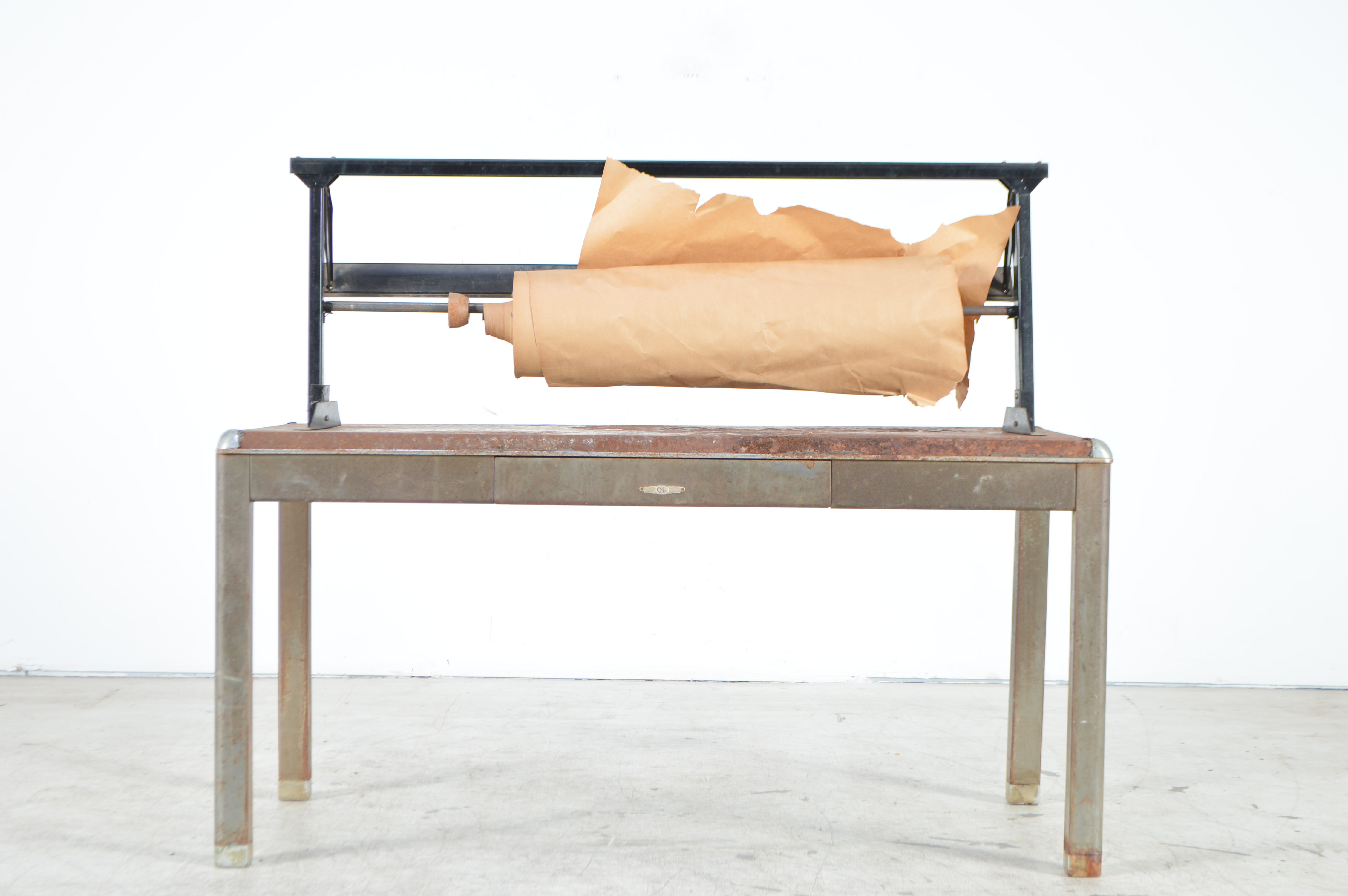 Vintage Yawman and Erbe Metal Table and Craft Paper Roller