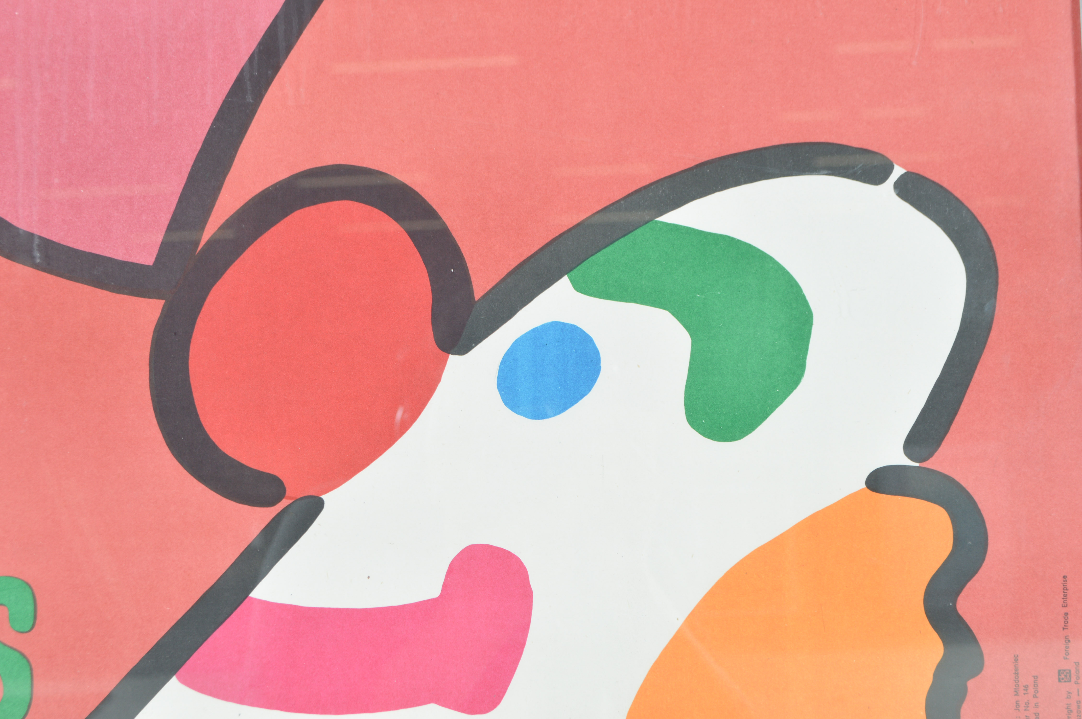 Vintage "Cyrk Poster" After Jan Młodożeniec Offset Lithograph "Clown Balancing Top Hat"