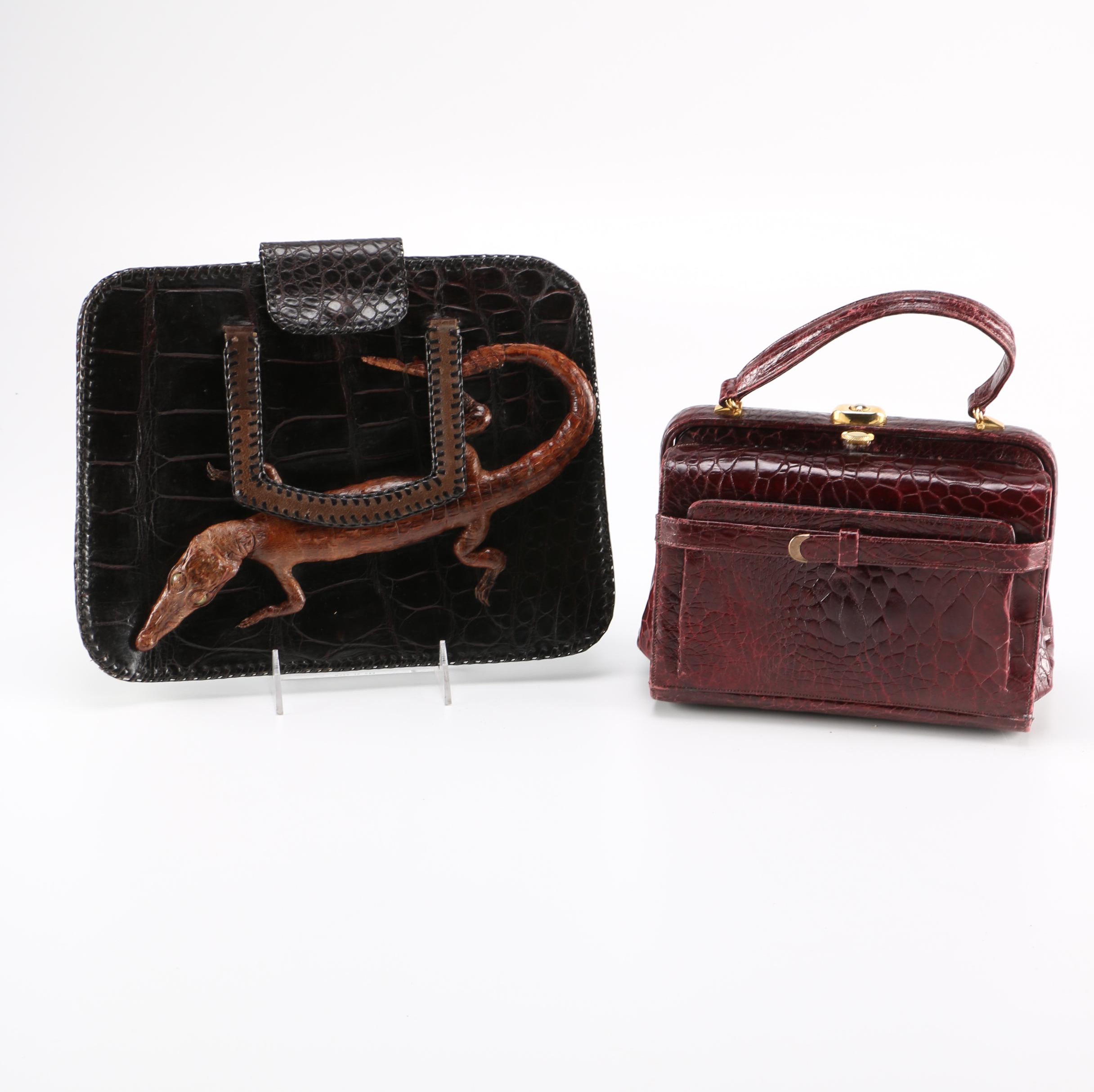 Alligator Leather Purse and Rosenfeld Turtle Skin Purse