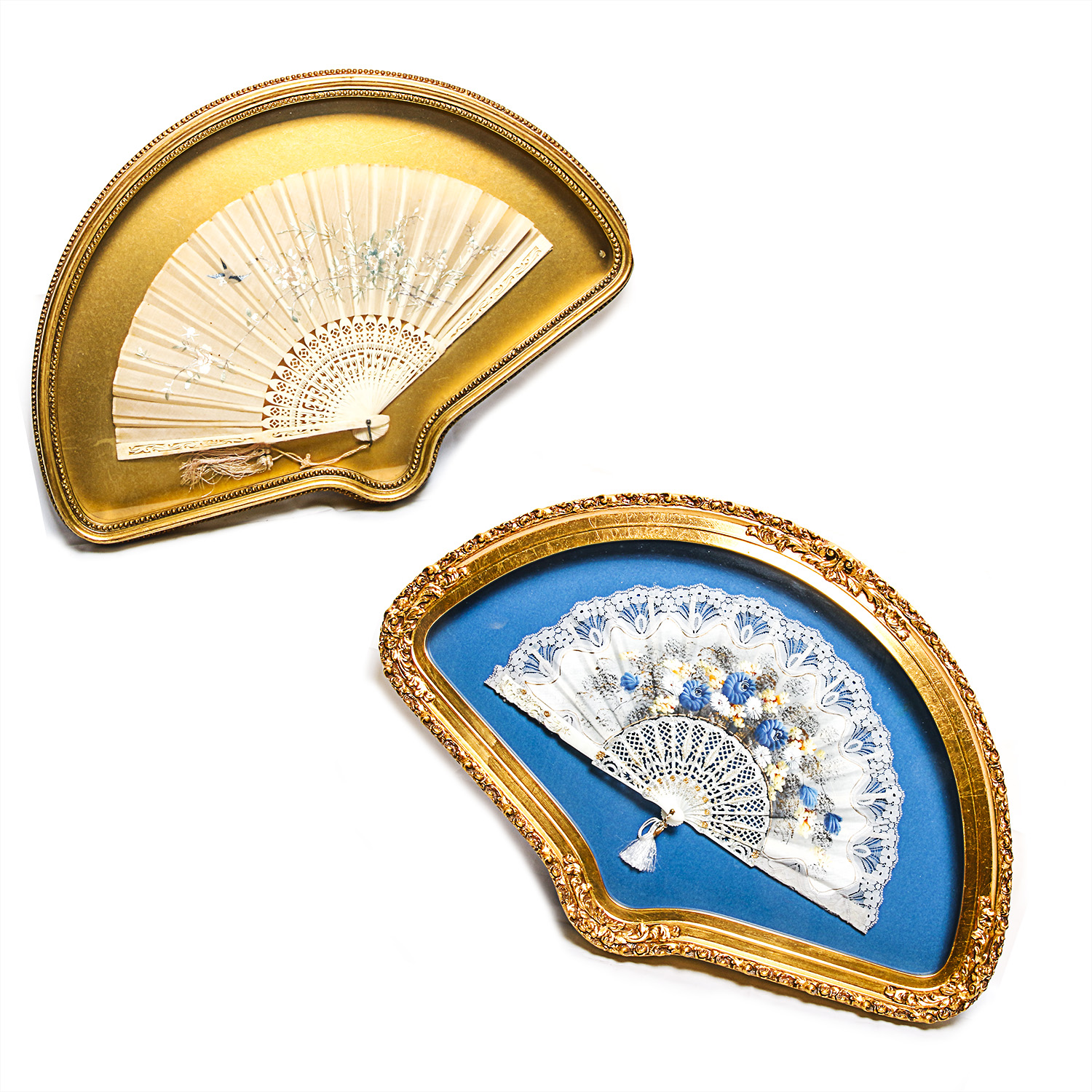 Pair of Framed Antique Japanese Fans