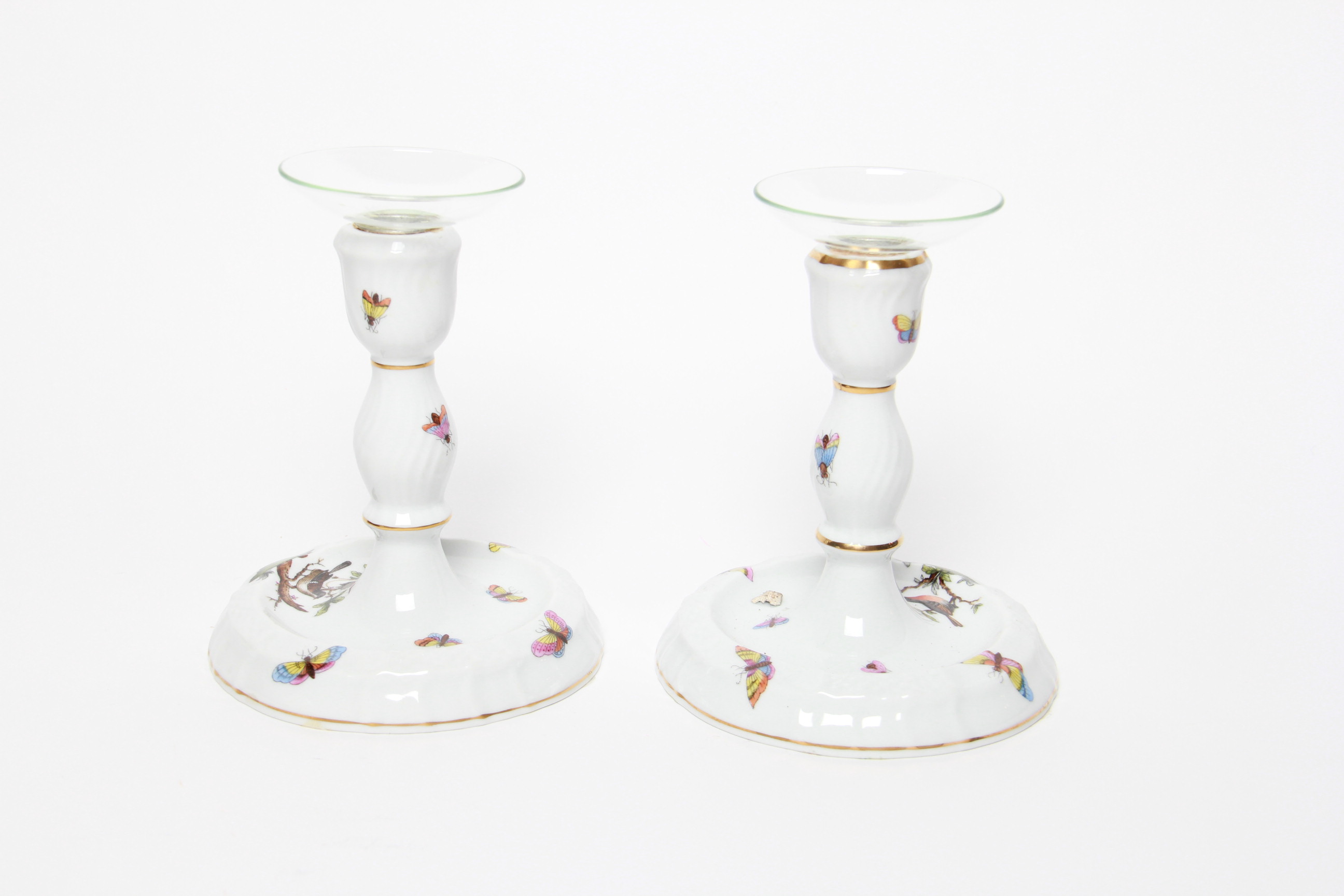 Vintage Herend "Rothschild Bird"  Candlesticks and Soup Tureen