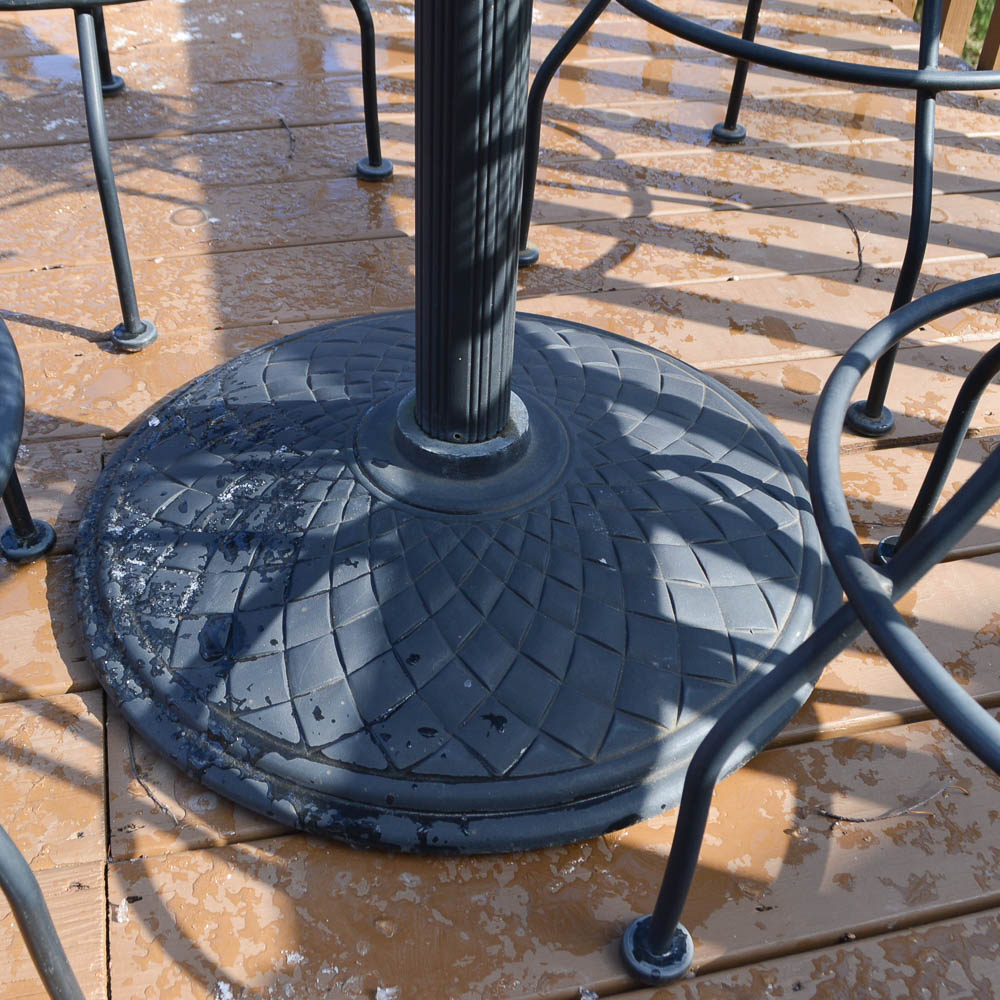 Five Piece Wrought Iron Bar Height Table and Chairs