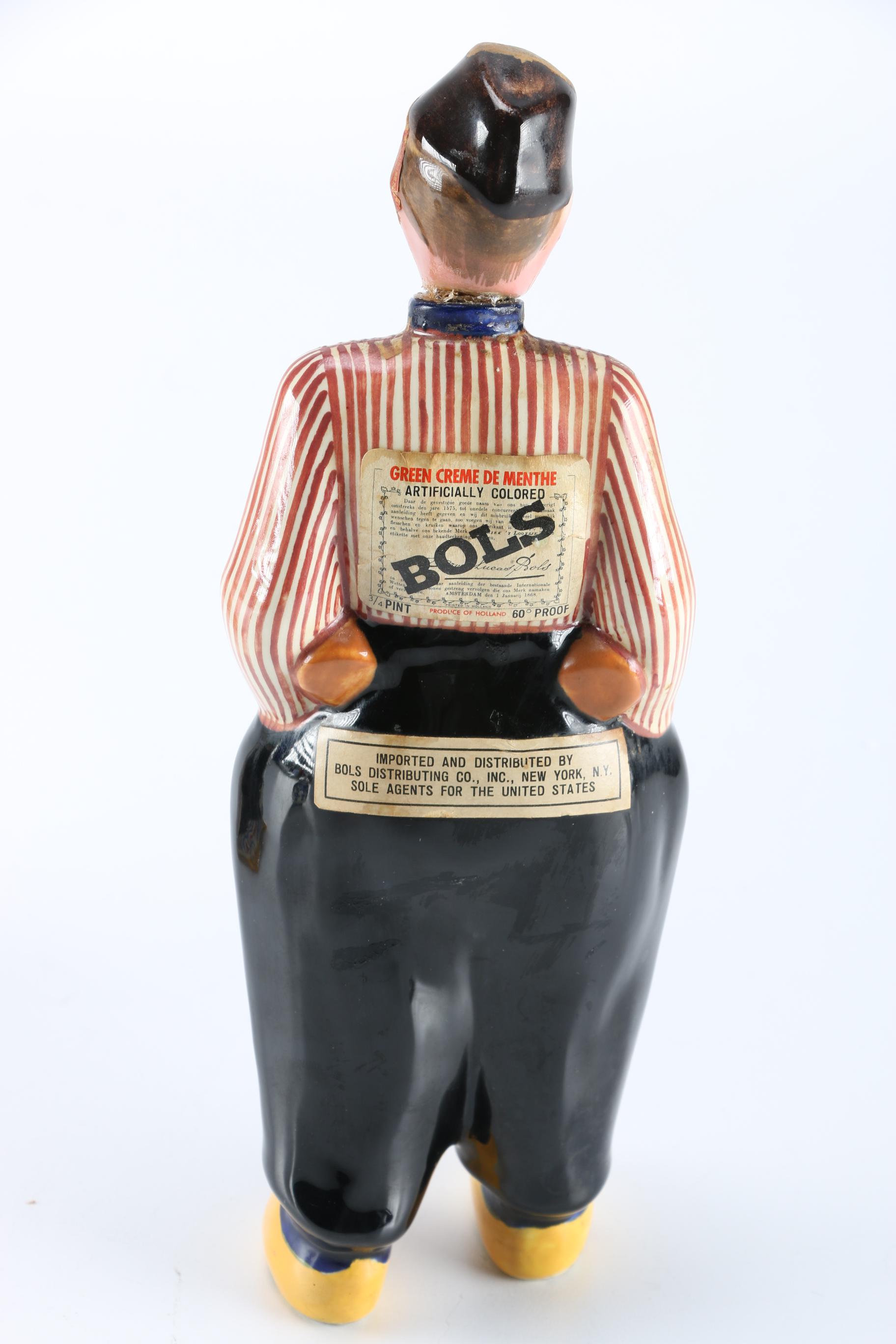 Figural Bols Liqueurs Decanters and Lidded Delft Pottery Jar