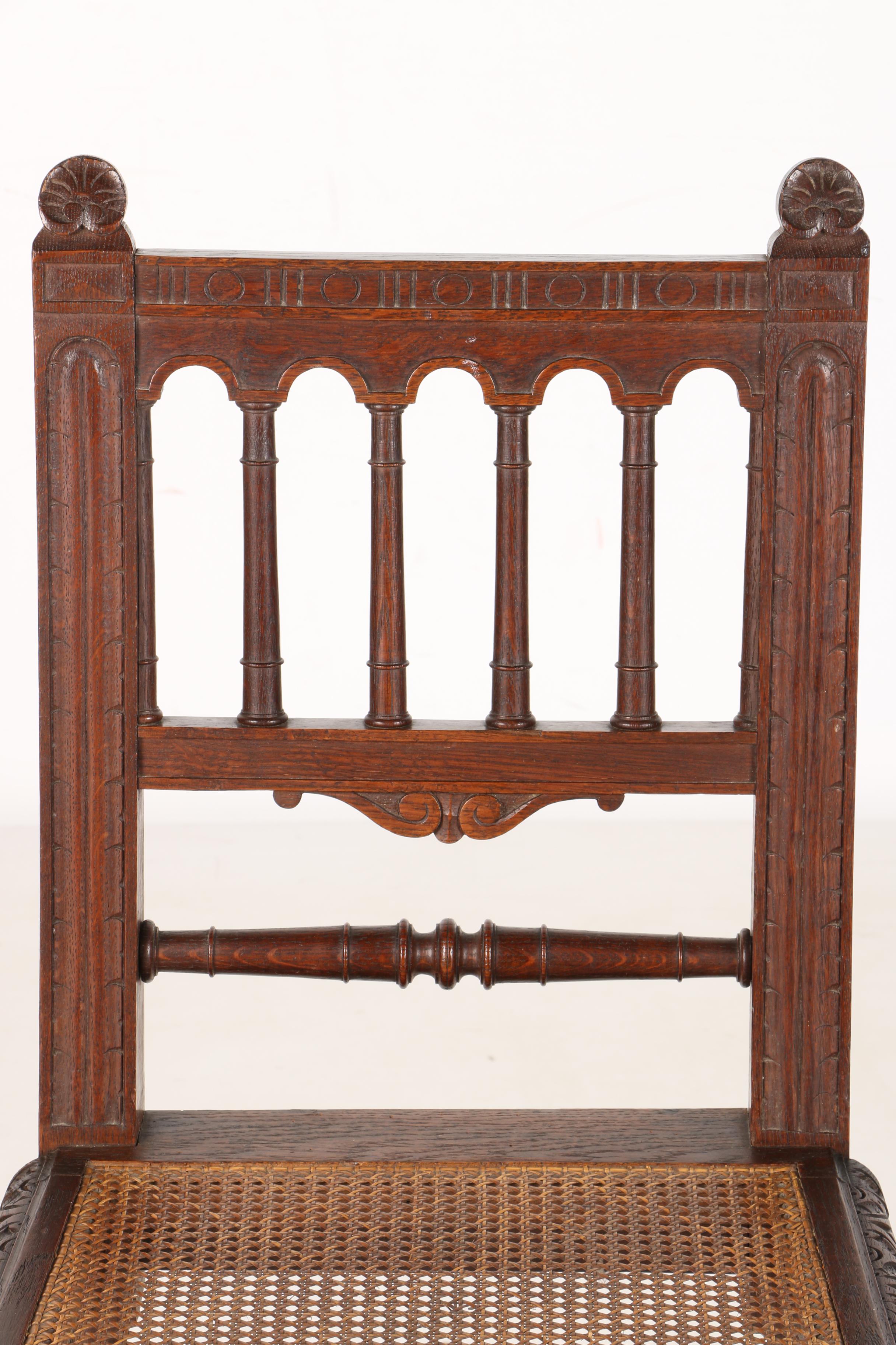 Set of Henri II Style Caned Dining Chairs