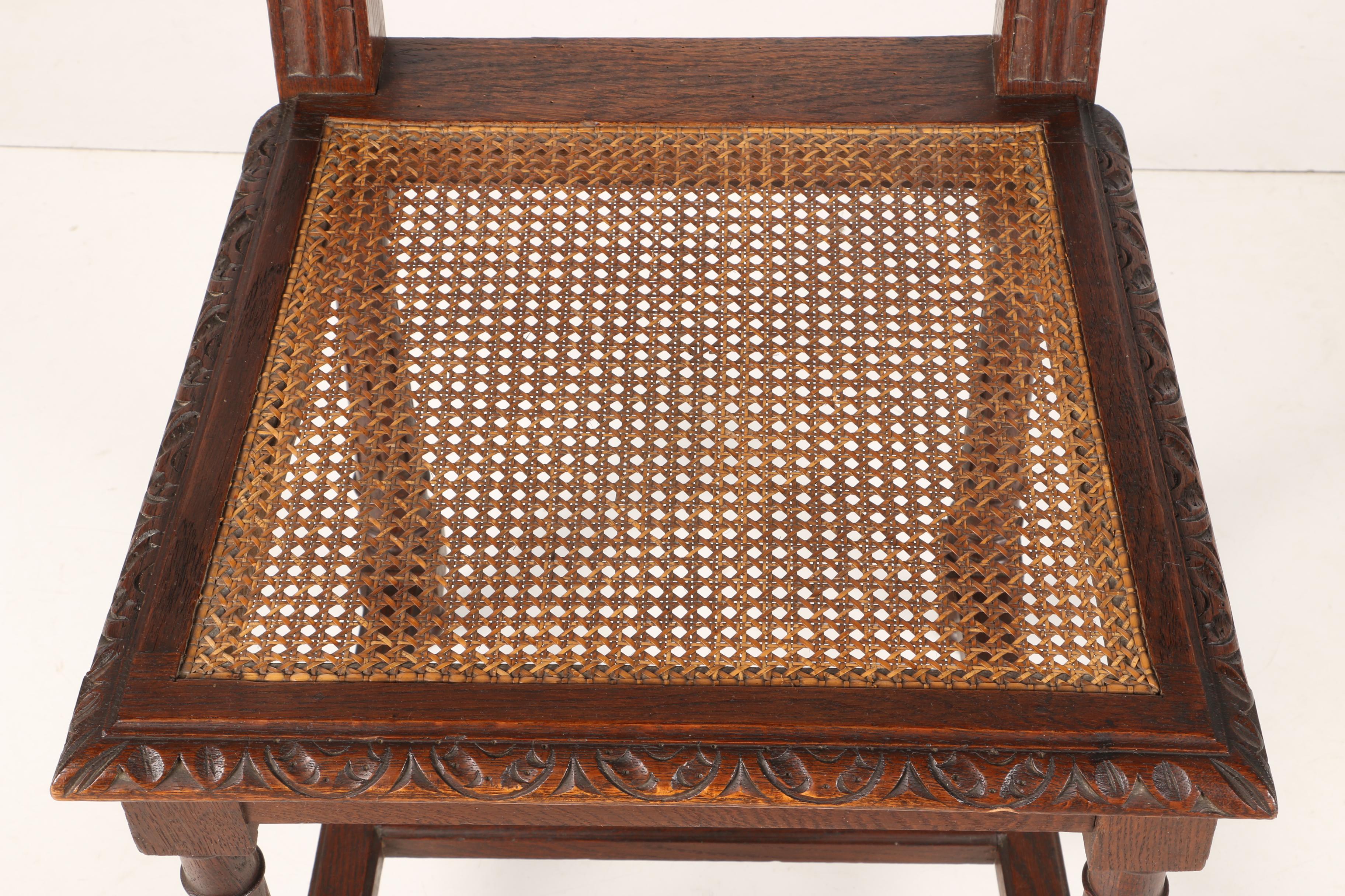 Set of Henri II Style Caned Dining Chairs