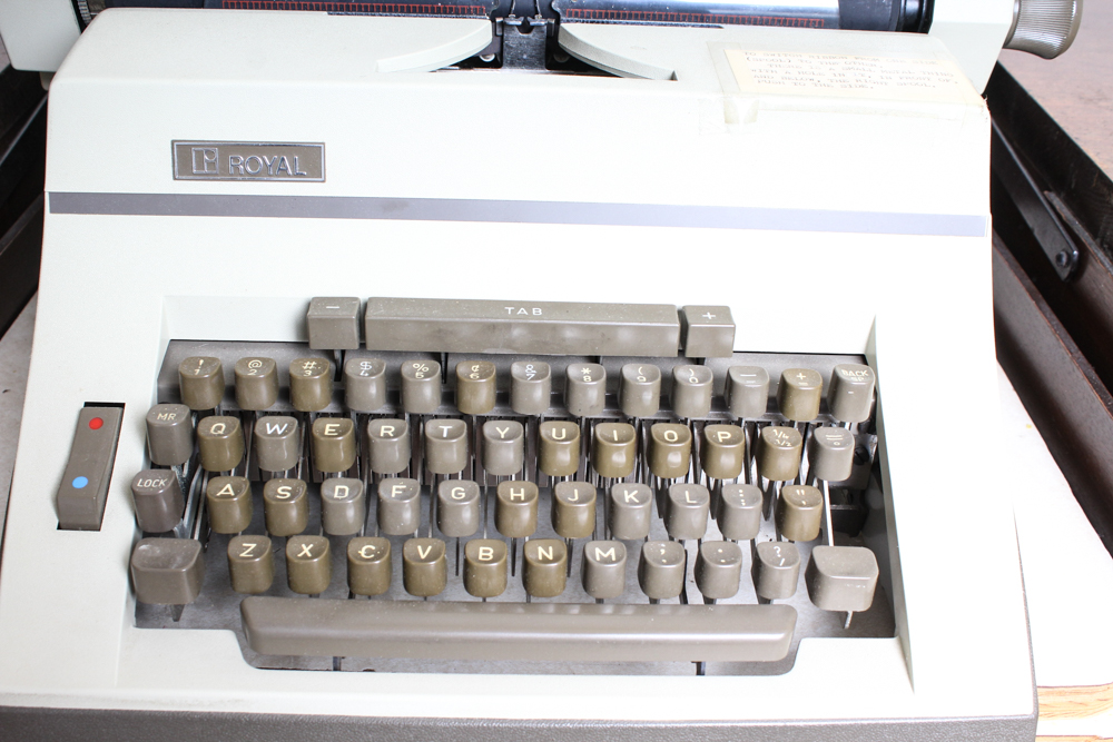 Vintage Typist's Desk with Typewriter and Chair