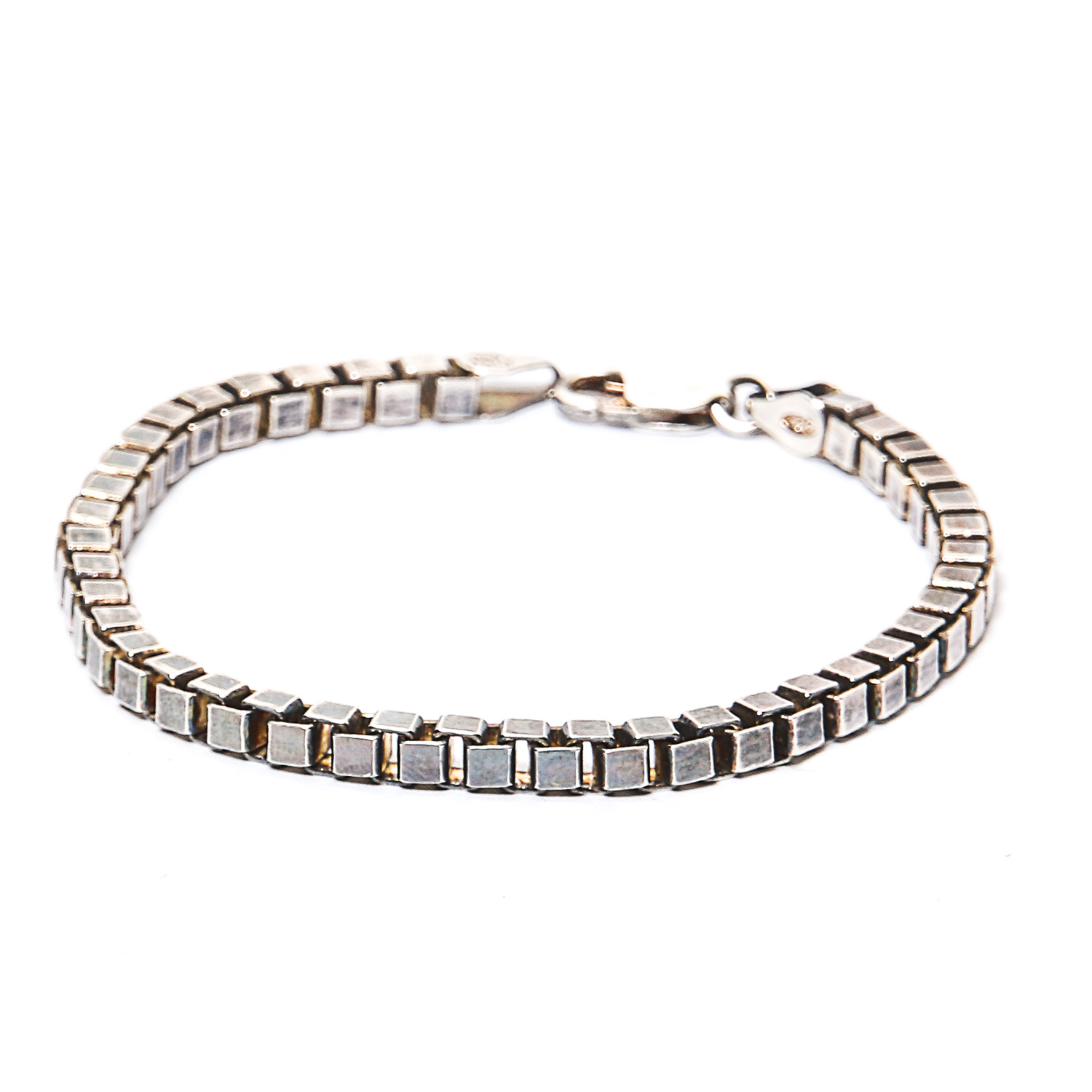 Sterling Silver Italian Box Chain Bracelet