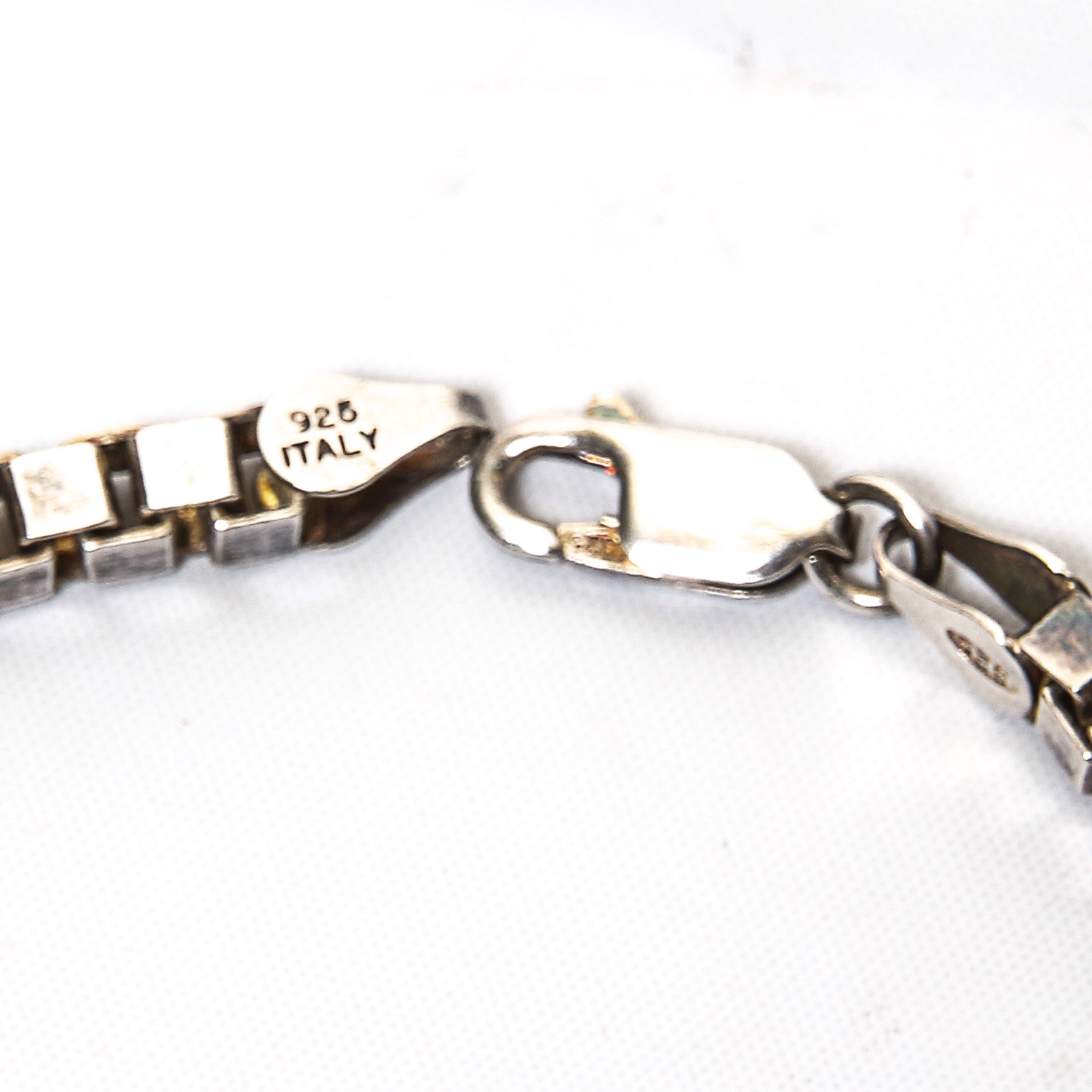 Sterling Silver Italian Box Chain Bracelet