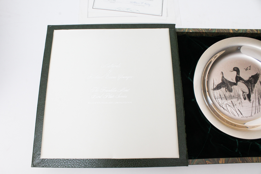 Limited Edition Sterling "The Mallards" Plate by Richard Evans Younger with CoA