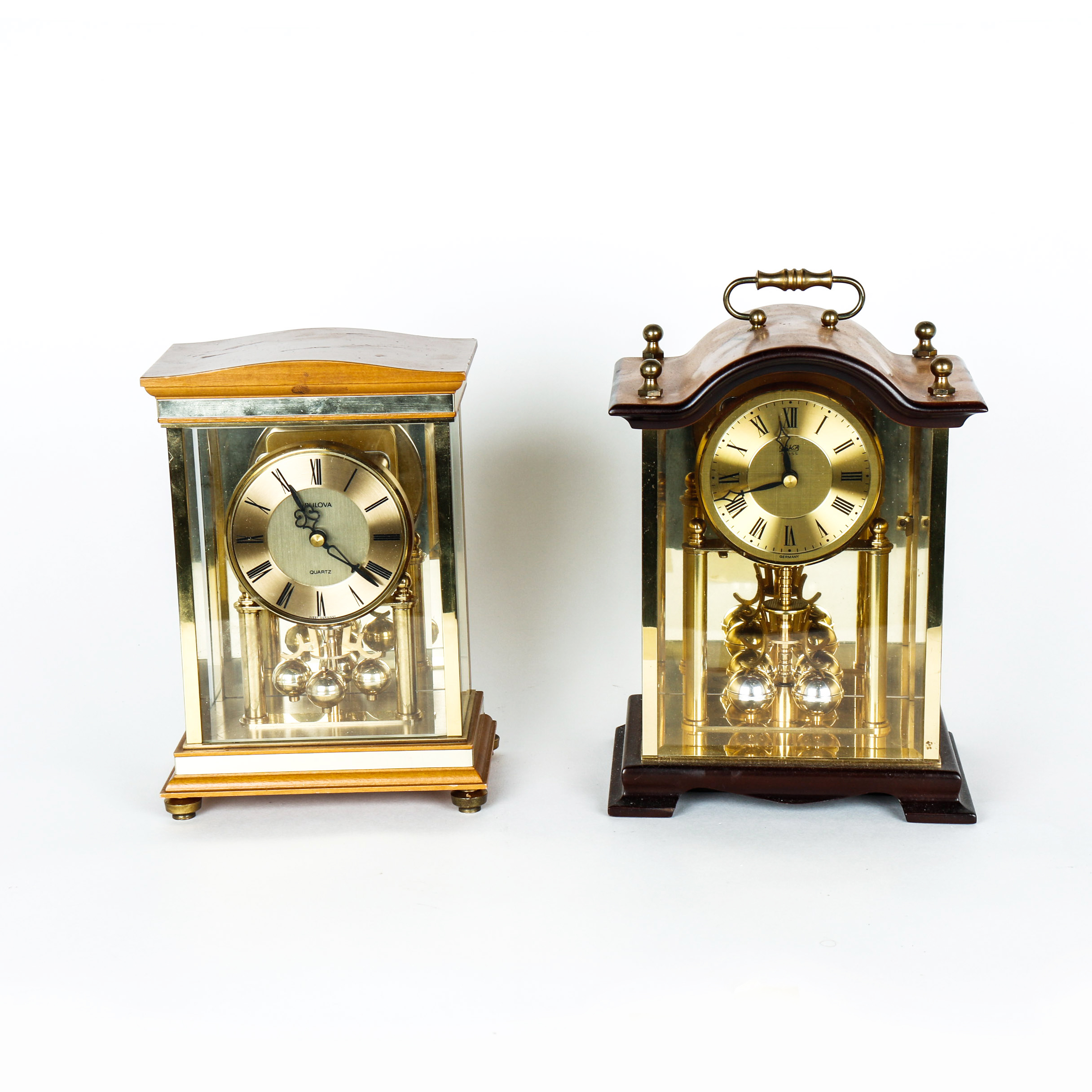 Pair of German Torsion Pendulum Clocks