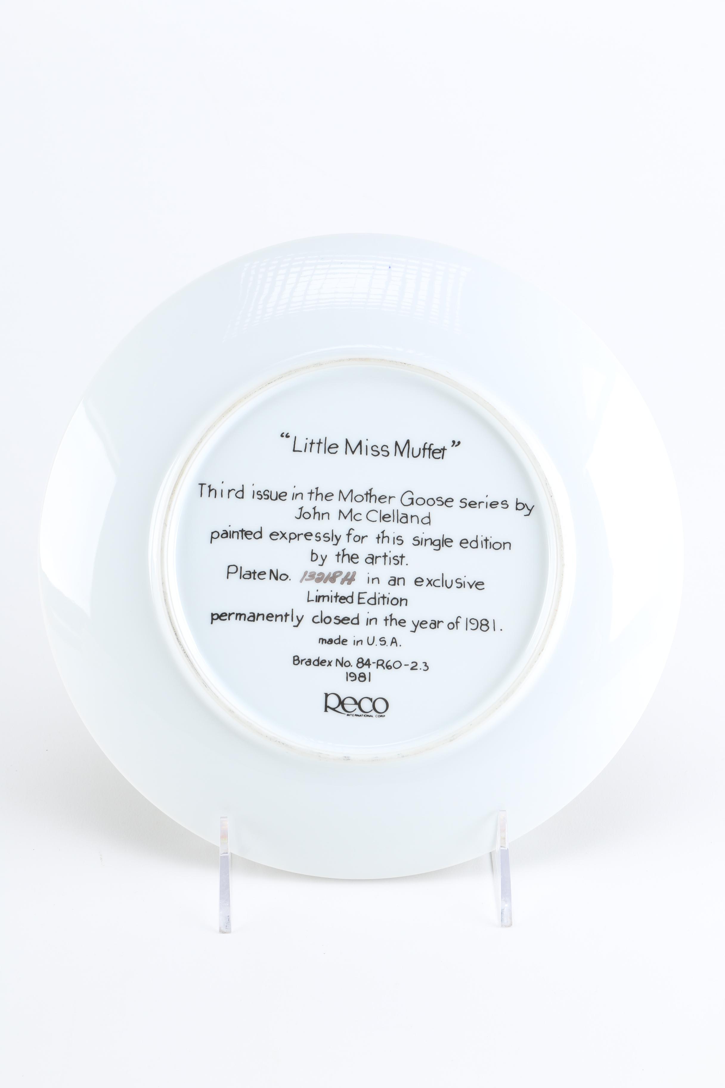 1981 "Little Miss Muffet" Commemorative Plate