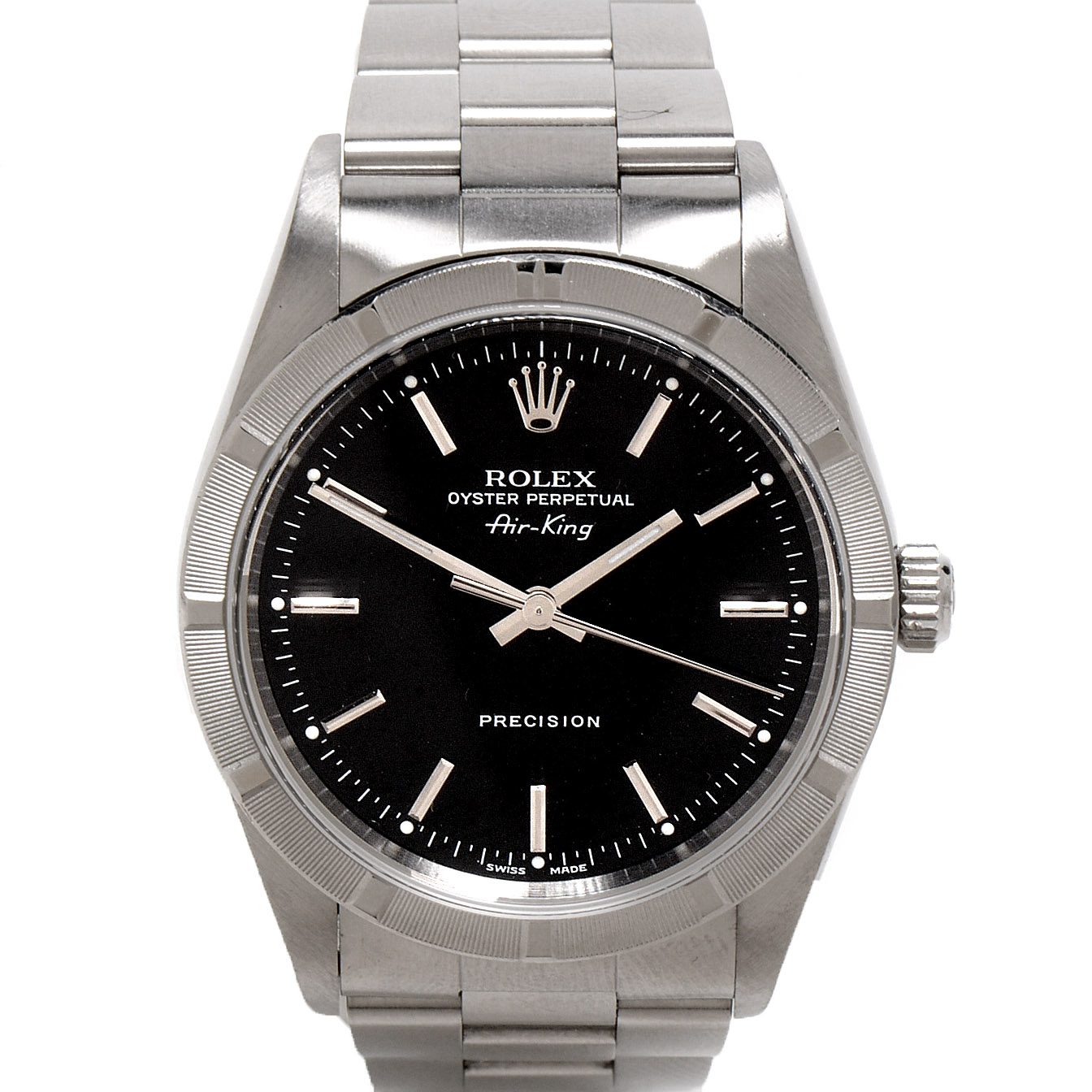 Rolex Perpetual Air-King Black Steel Dial Automatic Watch