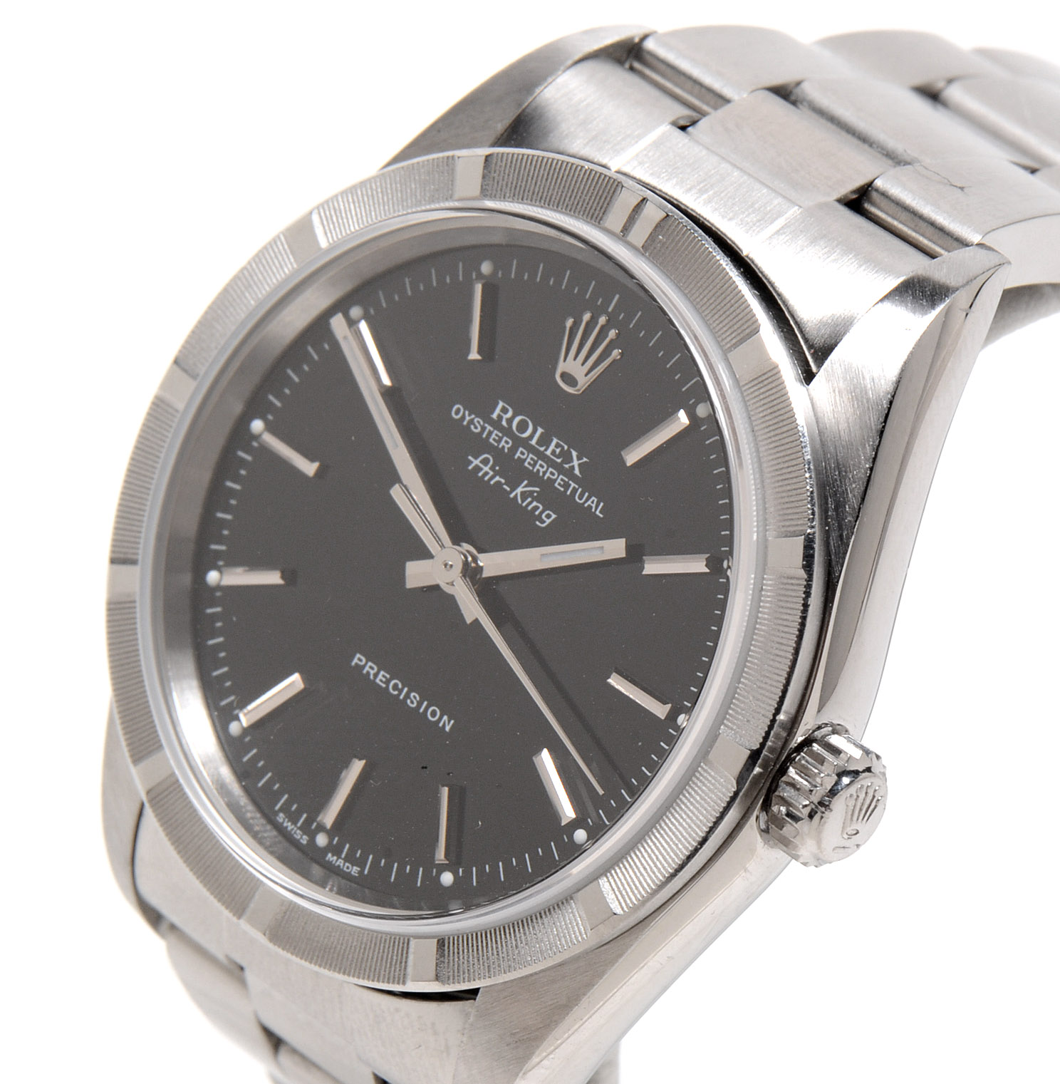 Rolex Perpetual Air-King Black Steel Dial Automatic Watch