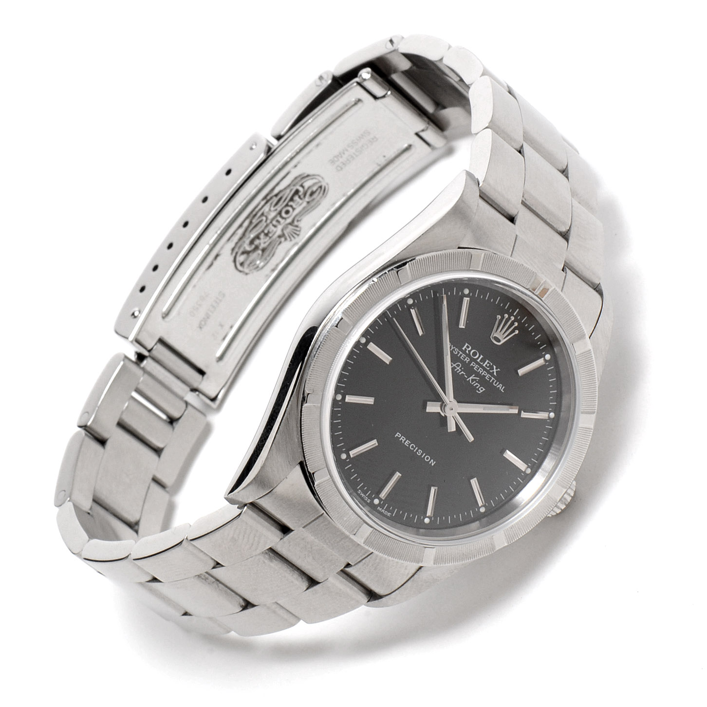 Rolex Perpetual Air-King Black Steel Dial Automatic Watch