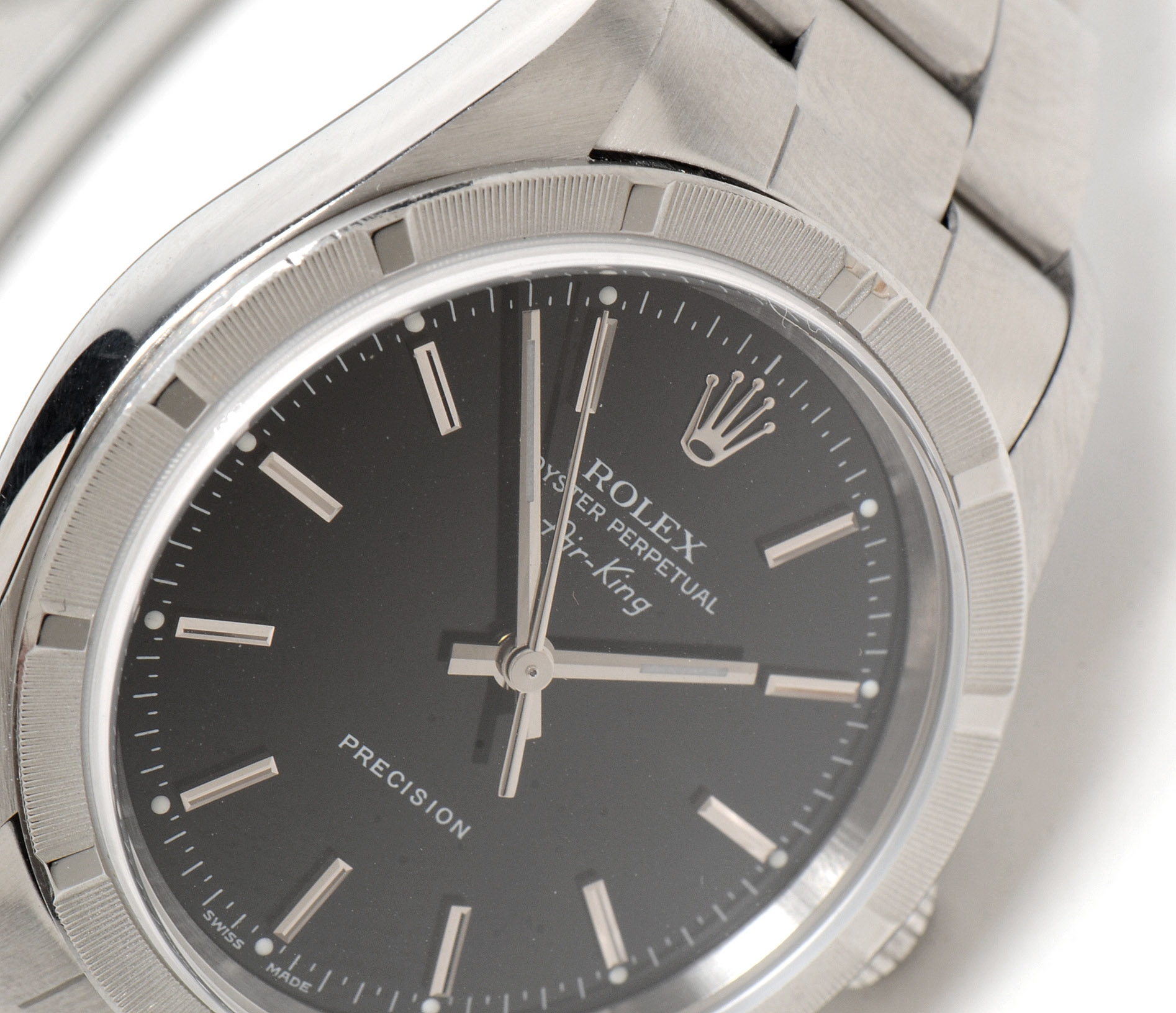 Rolex Perpetual Air-King Black Steel Dial Automatic Watch