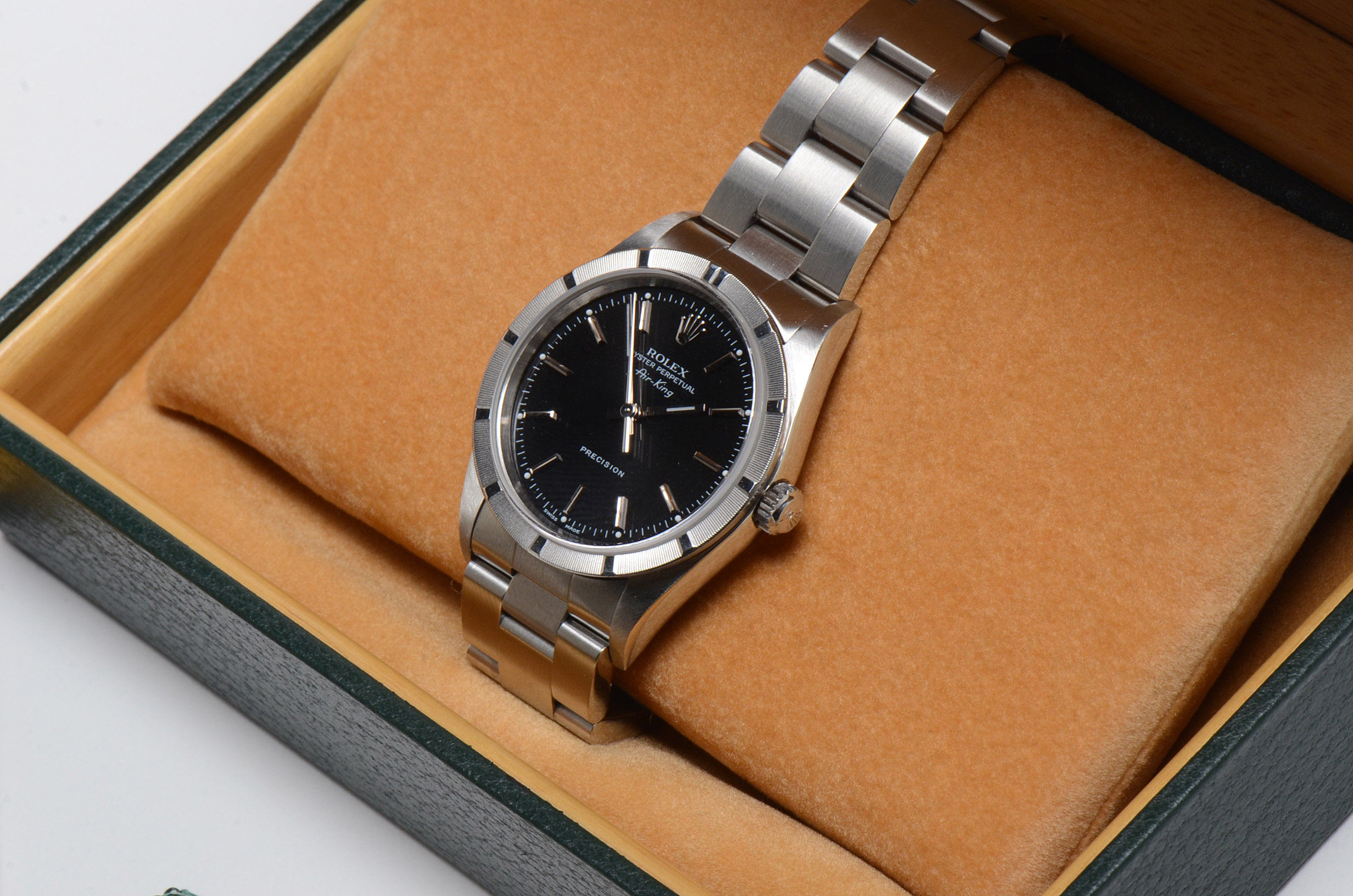 Rolex Perpetual Air-King Black Steel Dial Automatic Watch