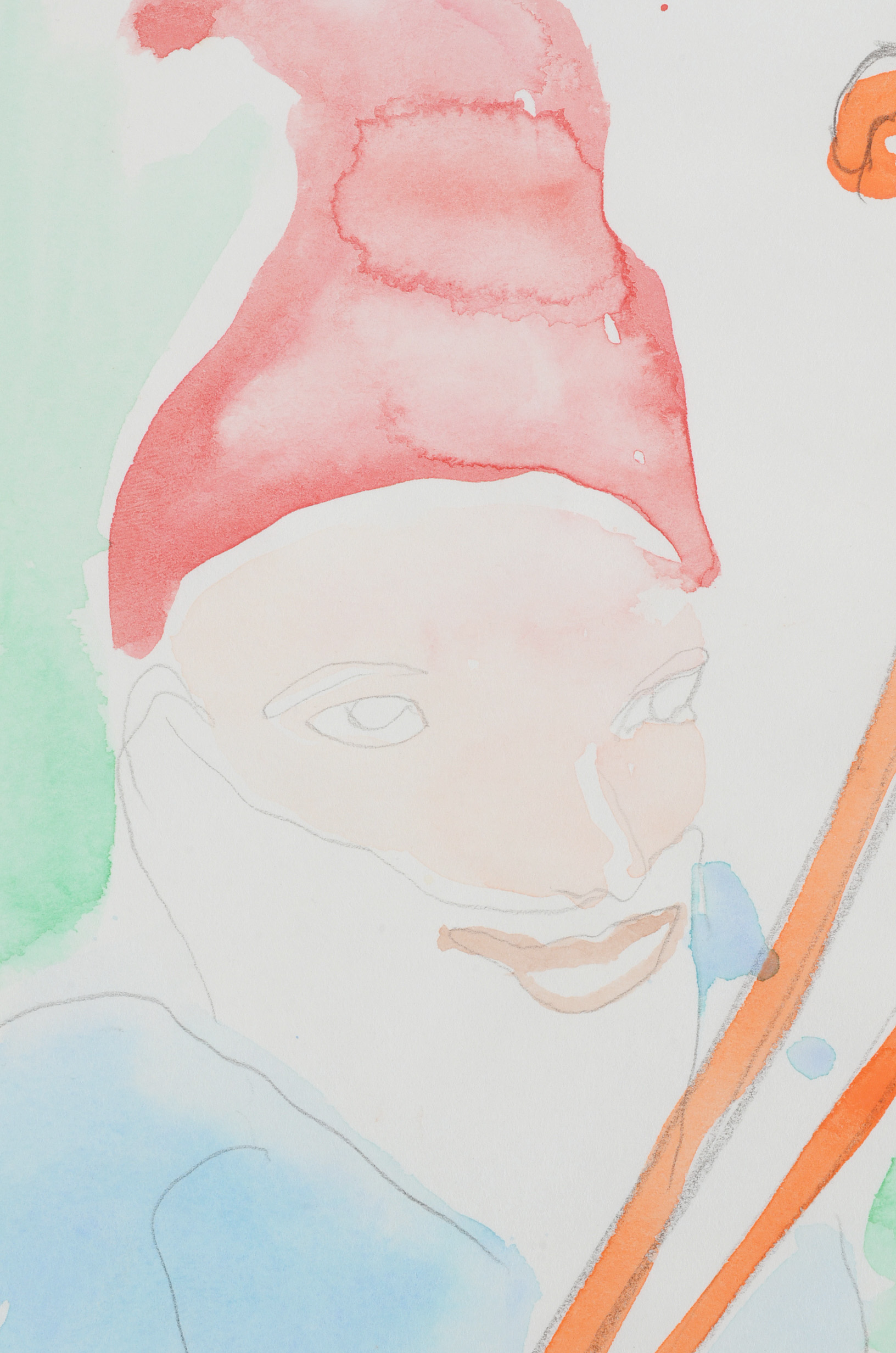 Two Joel Otterson Original 1996 Watercolor Sketches from Series "10 Studies for Sculpture"