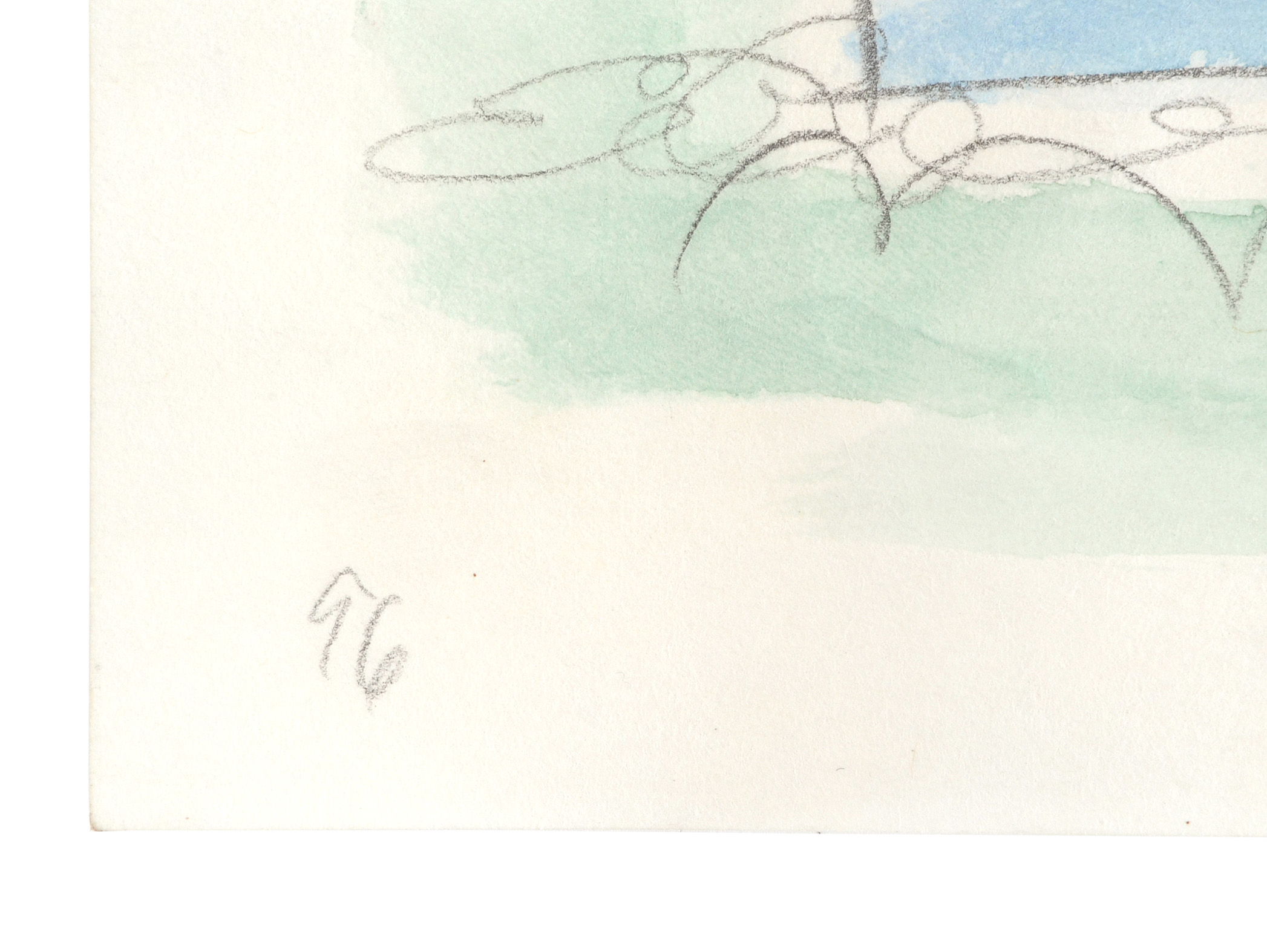 Two Joel Otterson Original 1996 Watercolor Sketches from Series "10 Studies for Sculpture"