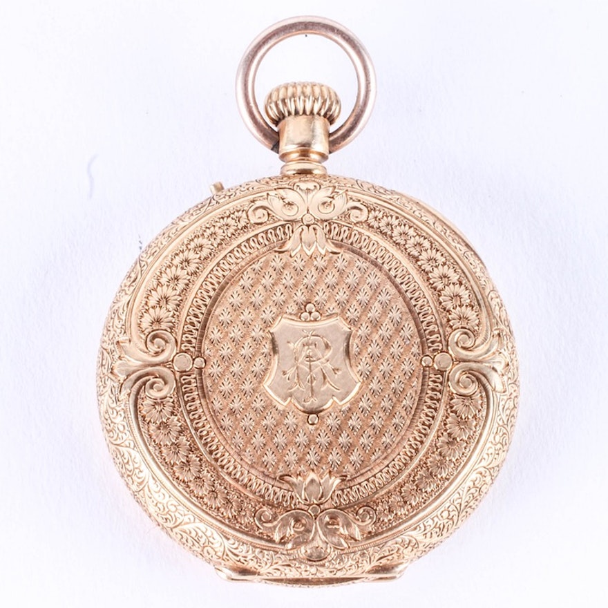 Ornate, Antique 18K Gold Pocket Watch