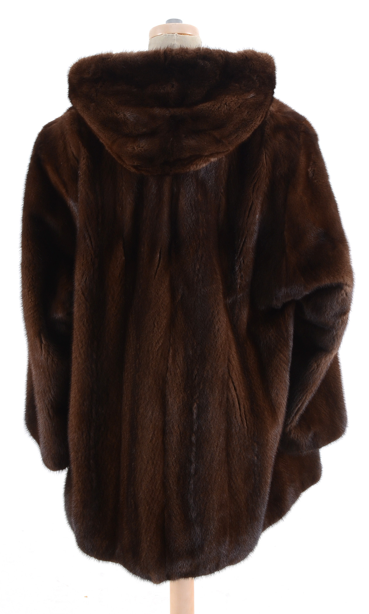 Fettner Friedman Furs Chocolate Mink Fur Hooded Coat