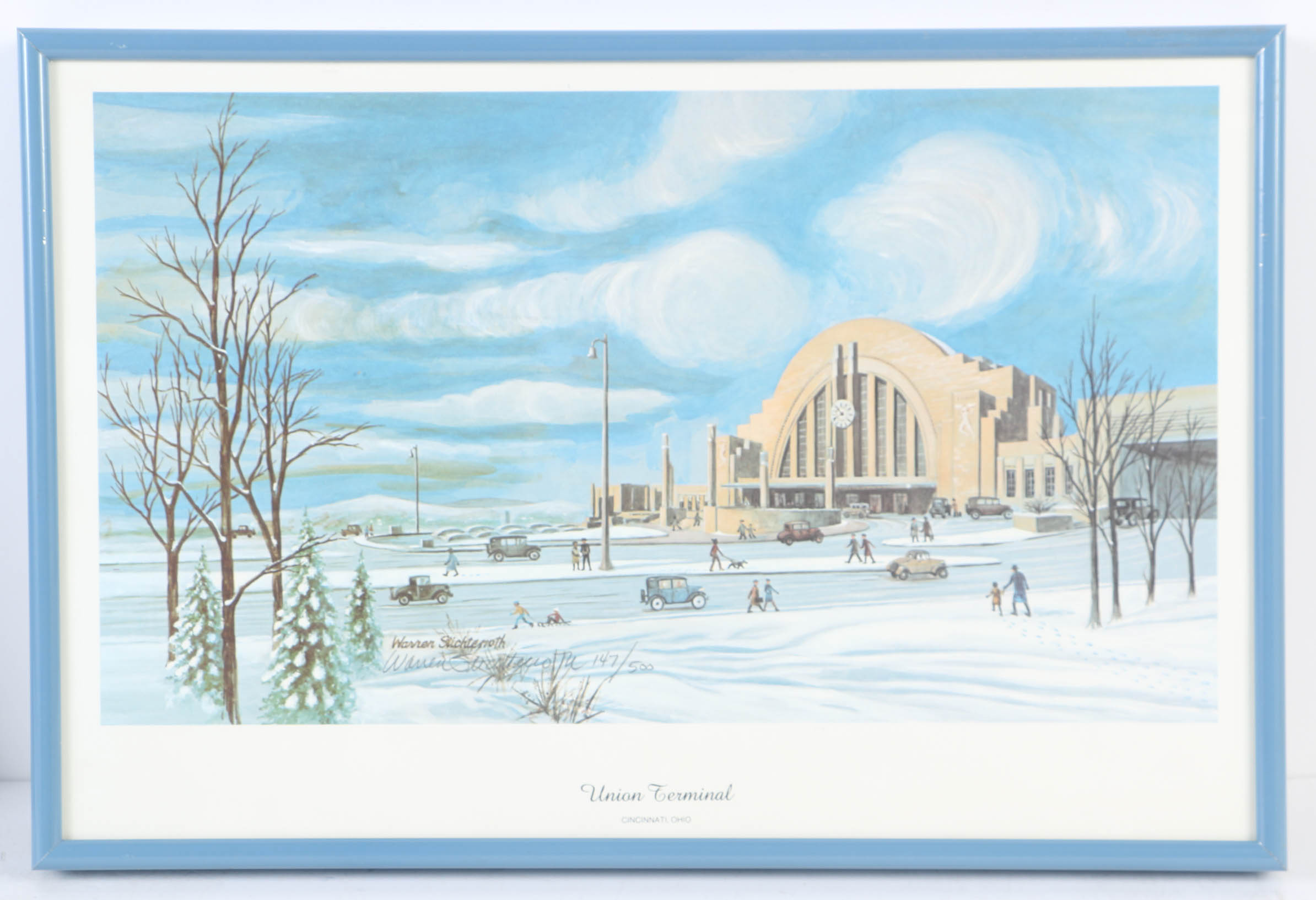 Warren Stichtenoth Pair of Limited Edition Offset Lithographs of Cincinnati Landmarks