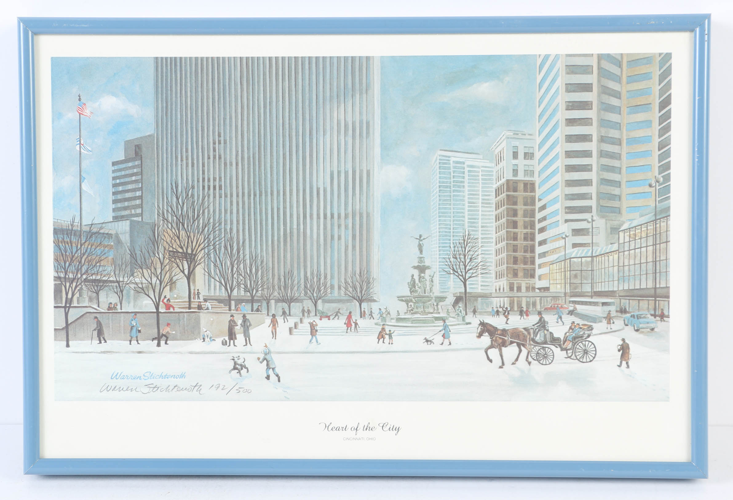 Warren Stichtenoth Pair of Limited Edition Offset Lithographs of Cincinnati Landmarks