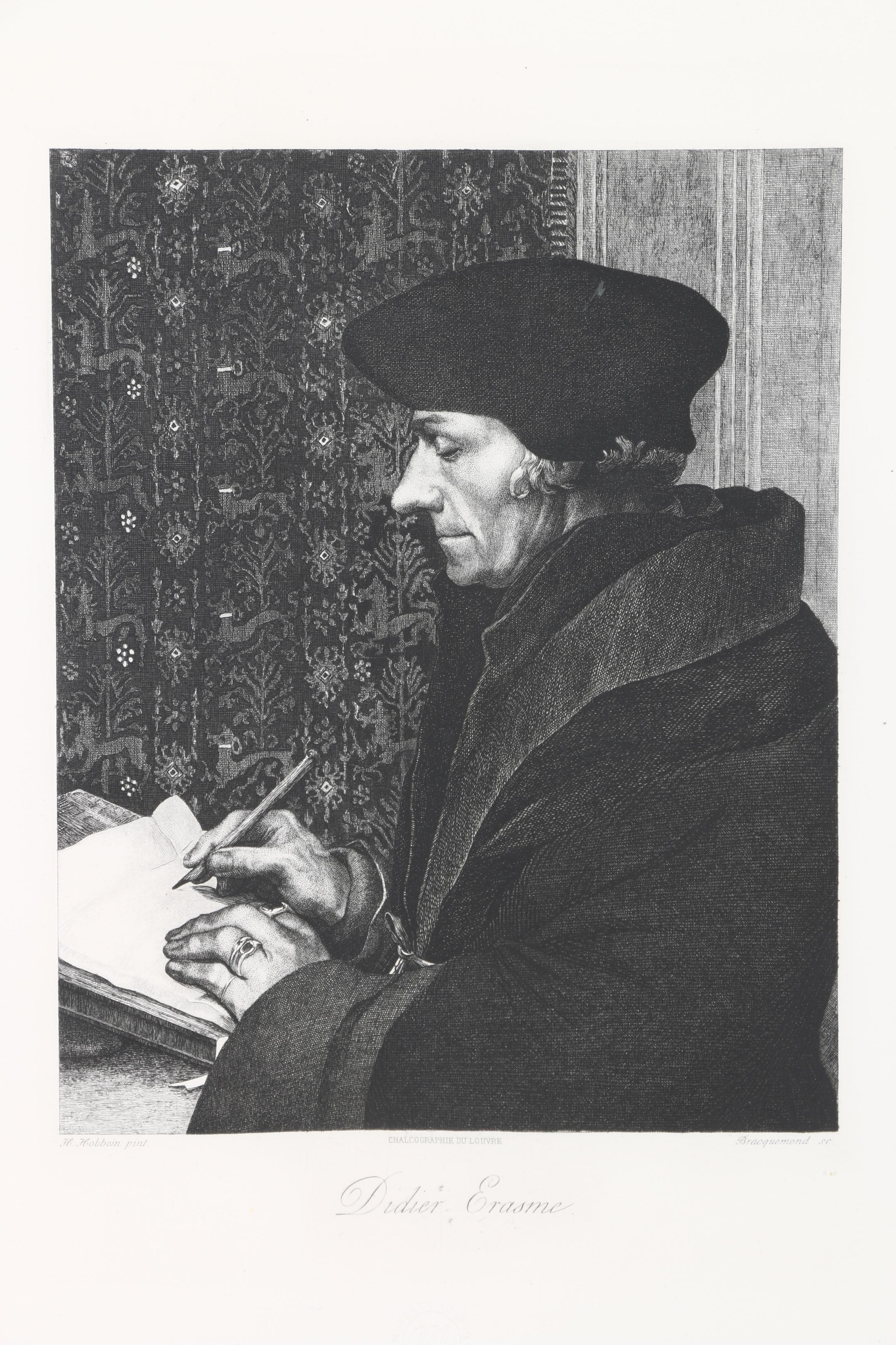 Restrike of Felix Bracquemond's Etching After Hans Holbein the Younger's "Erasmus"