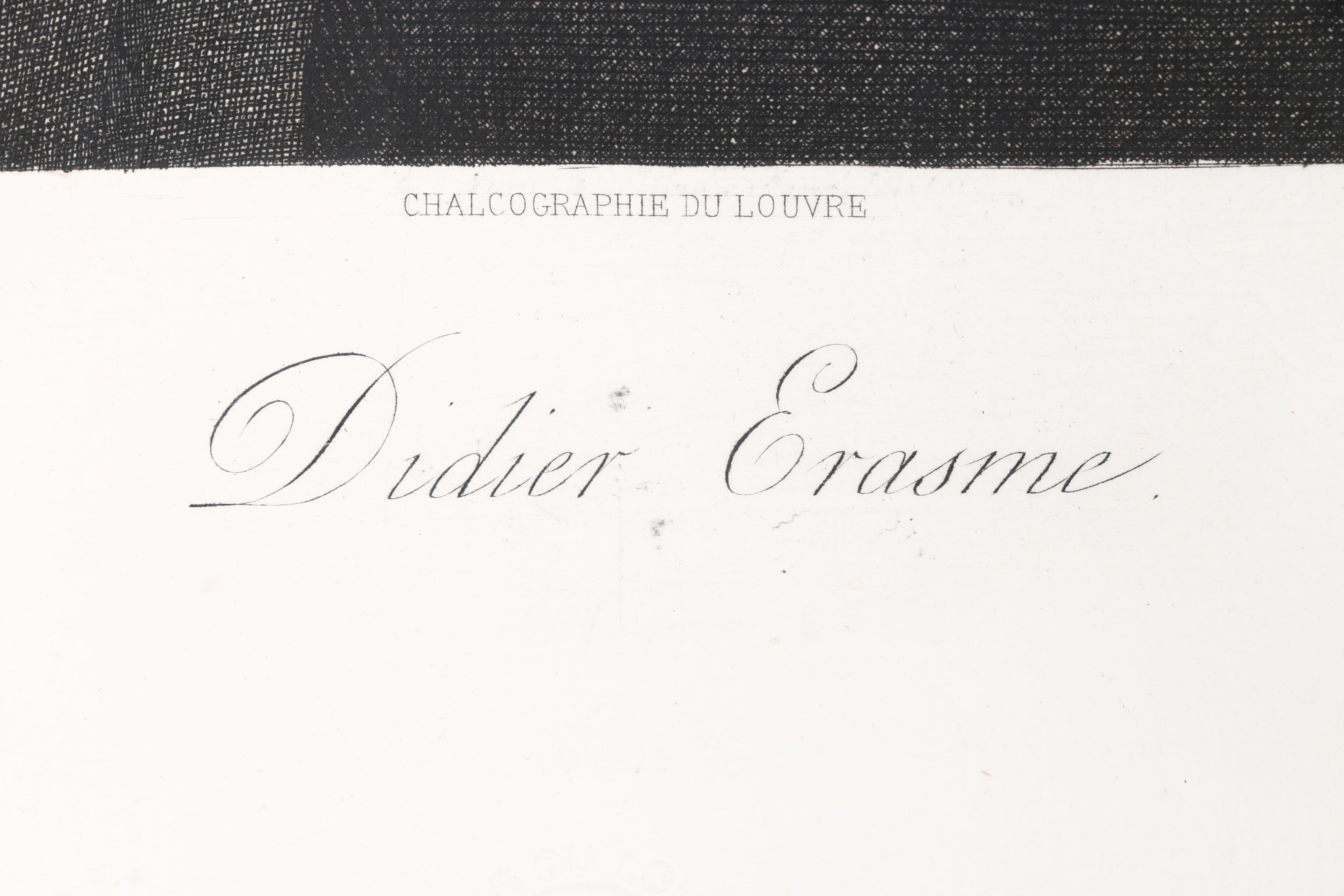 Restrike of Felix Bracquemond's Etching After Hans Holbein the Younger's "Erasmus"