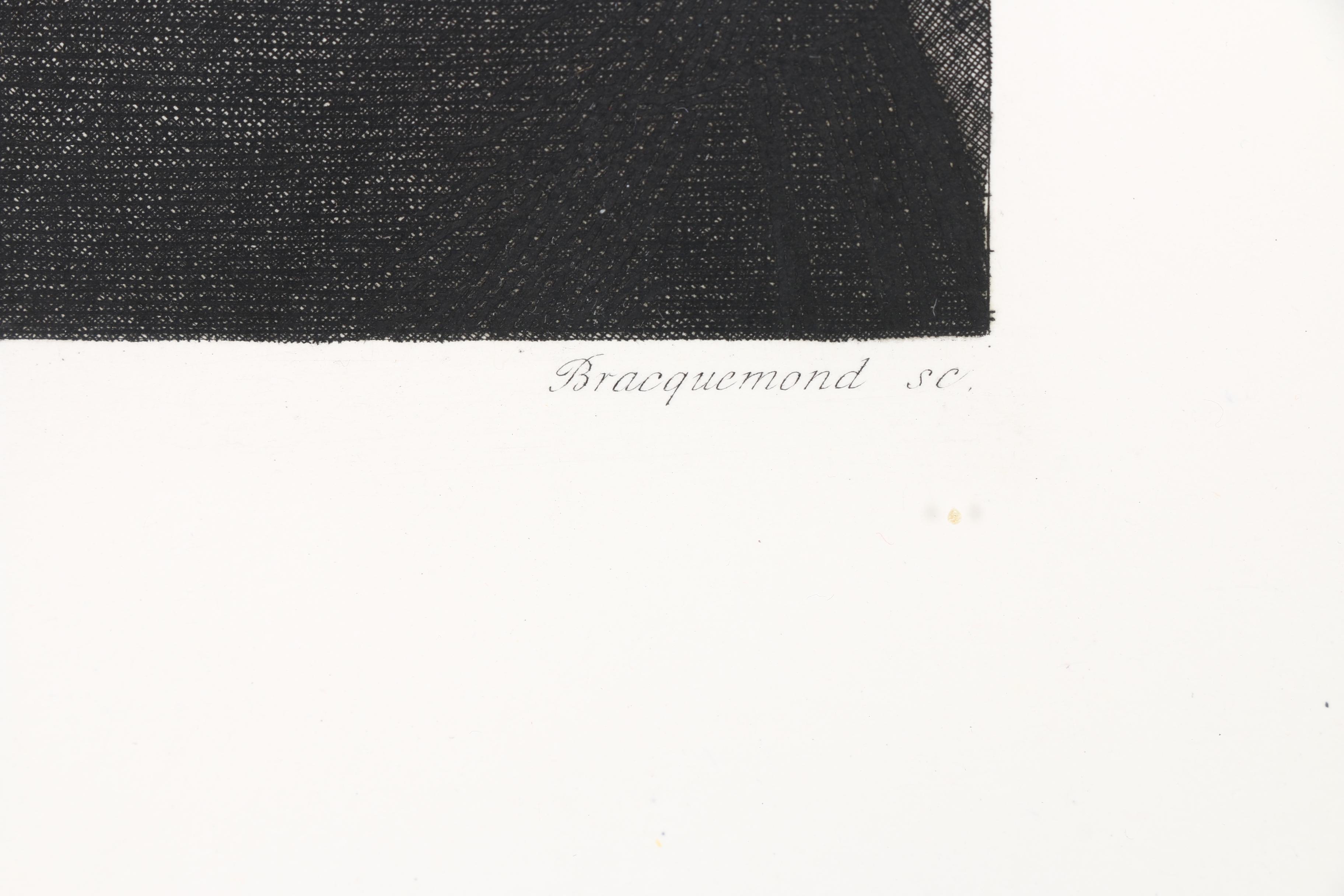 Restrike of Felix Bracquemond's Etching After Hans Holbein the Younger's "Erasmus"