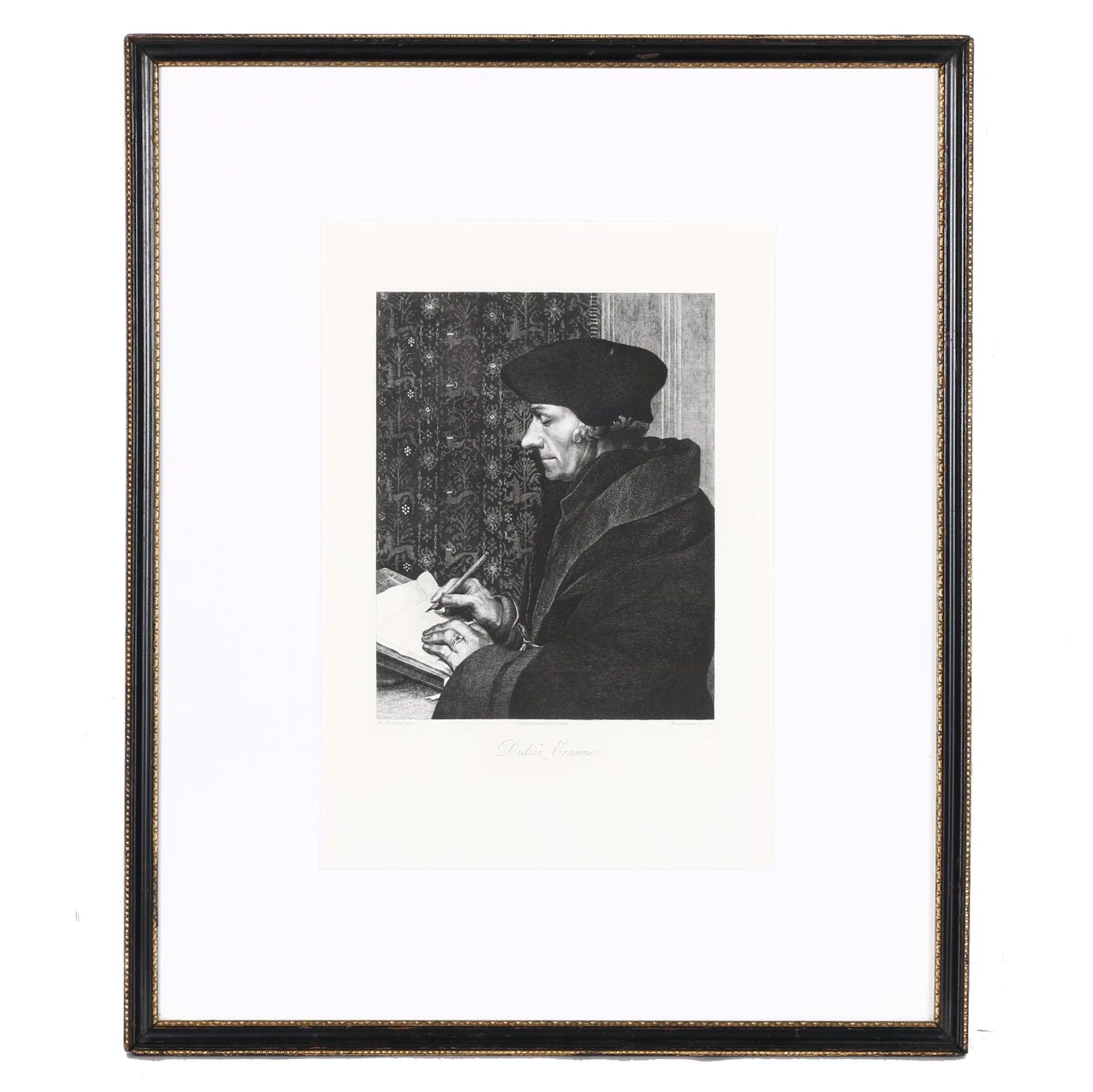 Restrike of Felix Bracquemond's Etching After Hans Holbein the Younger's "Erasmus"