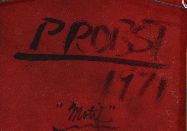 Joachim Probst Original 1971 Oil Painting on Canvas "Motif"