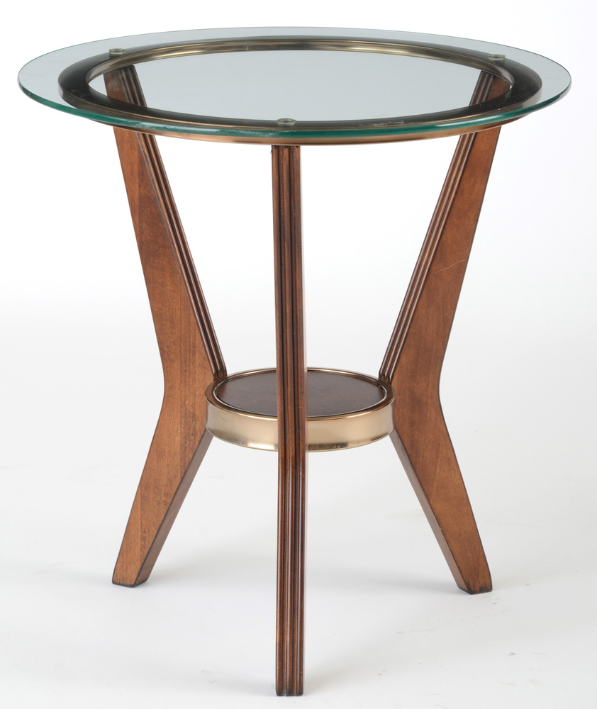 Pair of Modern Style Glass Top Side Tables