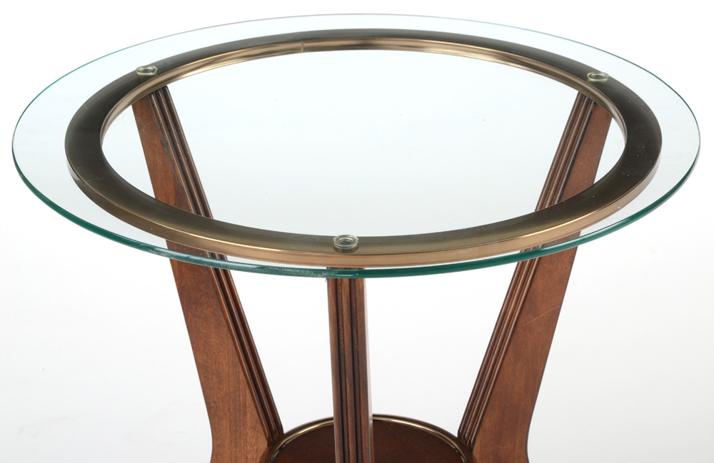 Pair of Modern Style Glass Top Side Tables