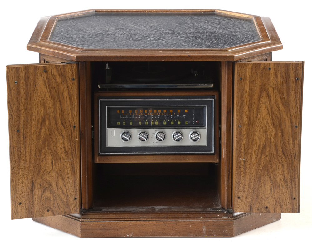 Mid-Century Mediterranean Style Octagonal Stereo Table