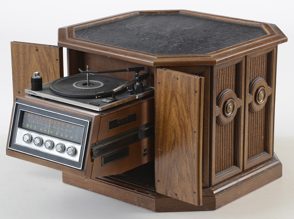 Mid-Century Mediterranean Style Octagonal Stereo Table