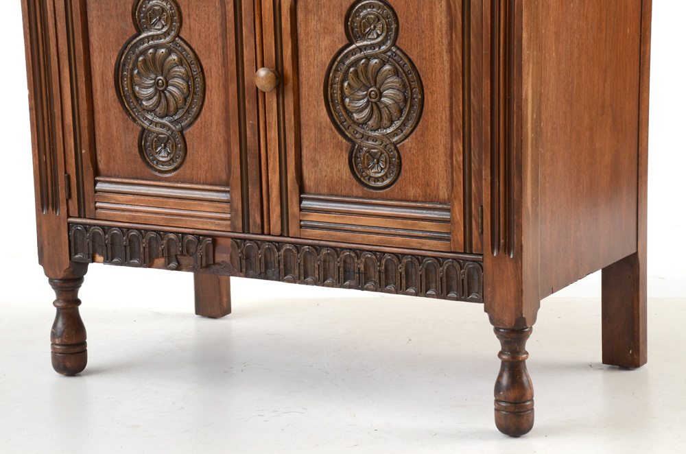 1920s Jacobean Style Bar Cabinet