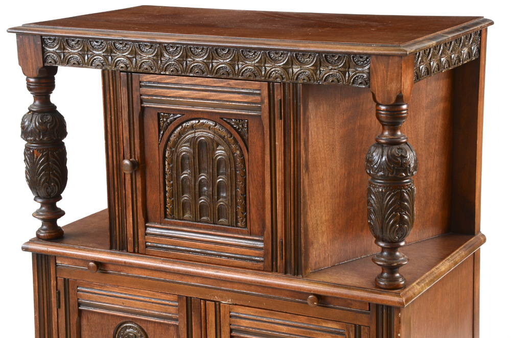 1920s Jacobean Style Bar Cabinet