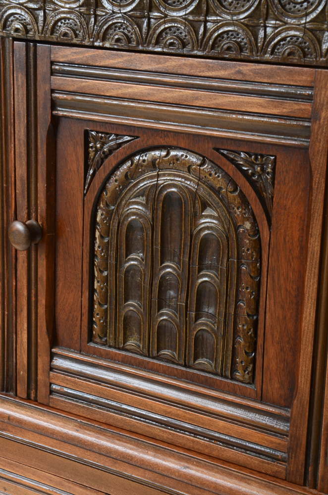 1920s Jacobean Style Bar Cabinet