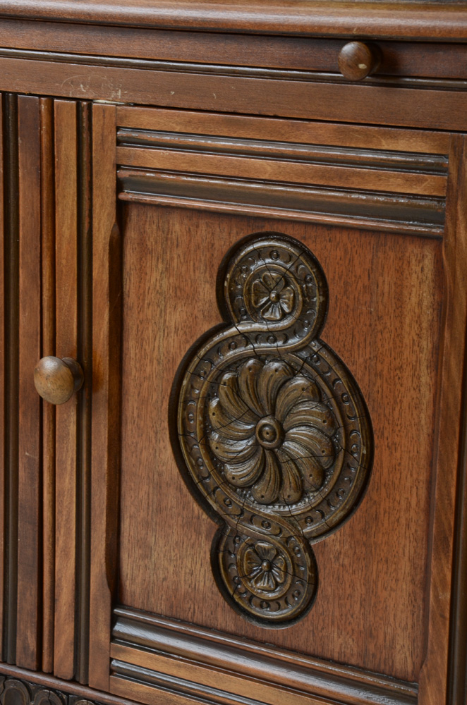 1920s Jacobean Style Bar Cabinet