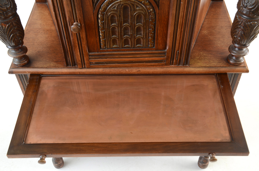 1920s Jacobean Style Bar Cabinet