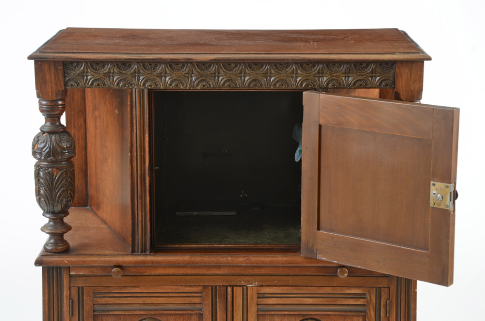 1920s Jacobean Style Bar Cabinet