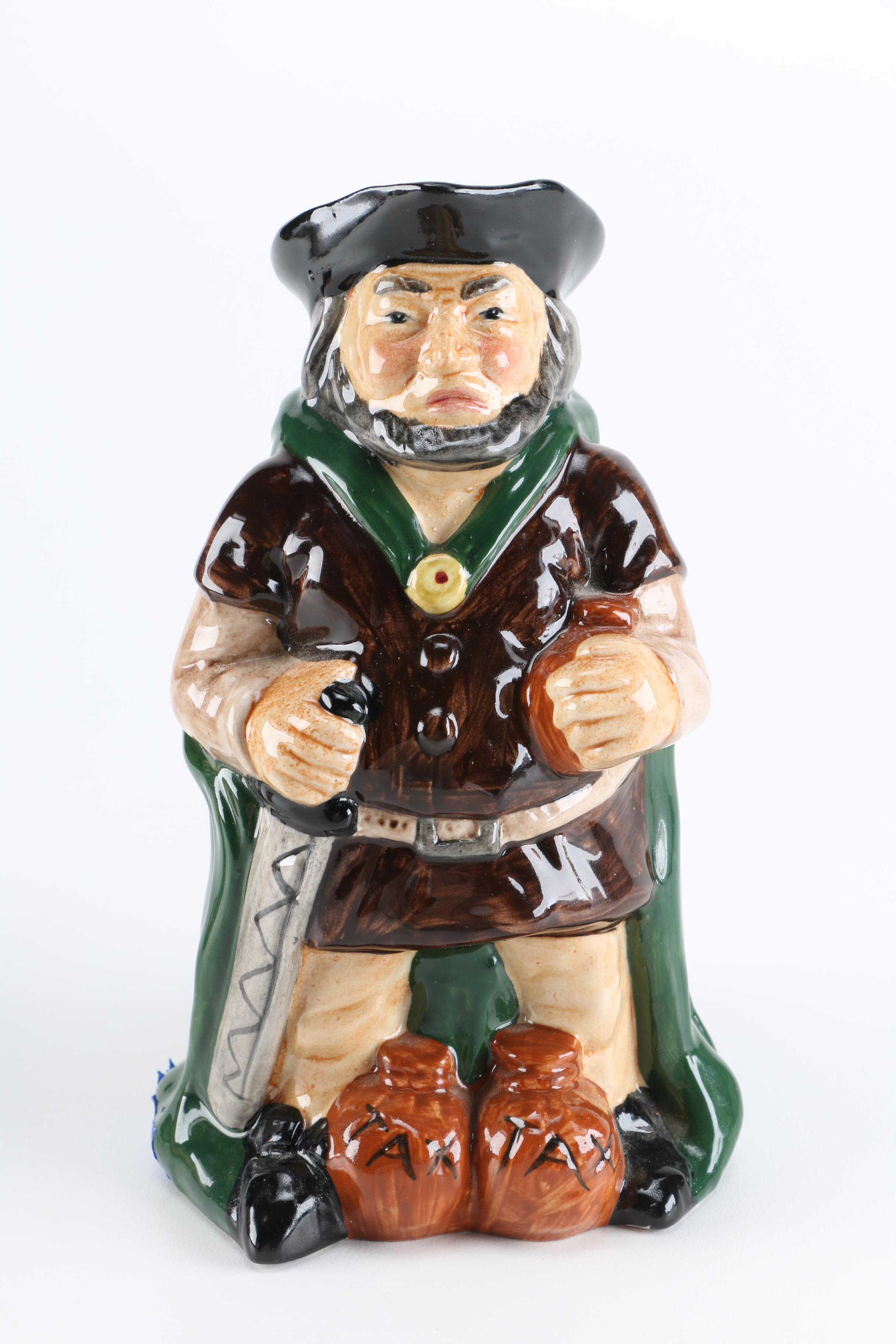 "Sheriff" and "Robin Hood" Hand-Painted Pottery Mugs