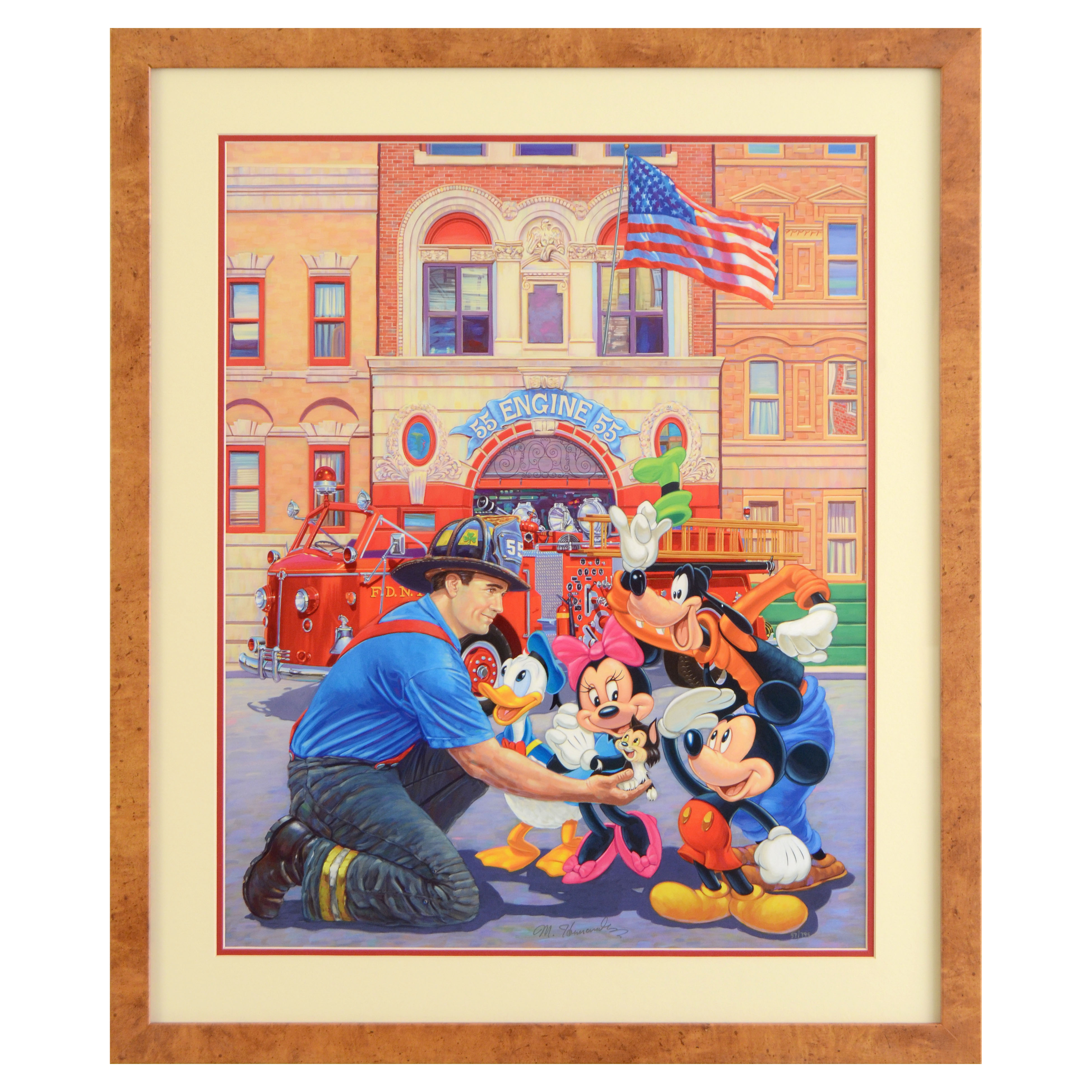 Manny Hernandez Signed Limited Edition Lithograph on Paper "Engine 55"