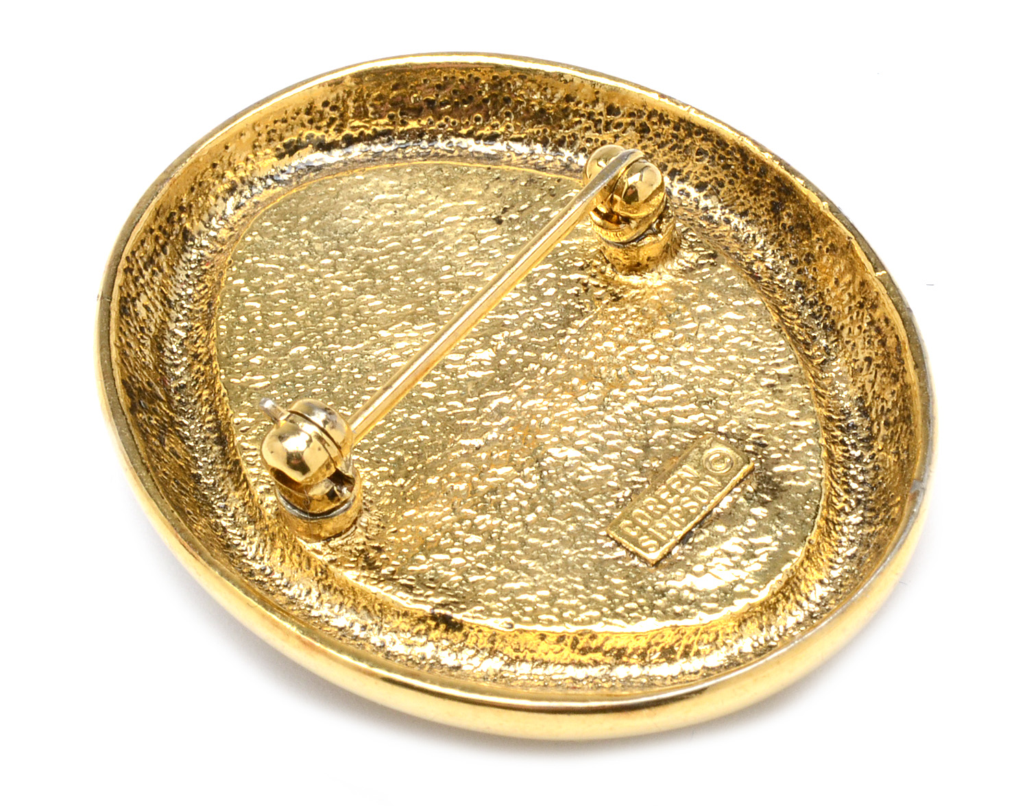 Coreen Simpson Signed "Black Cameo" Costume Brooch