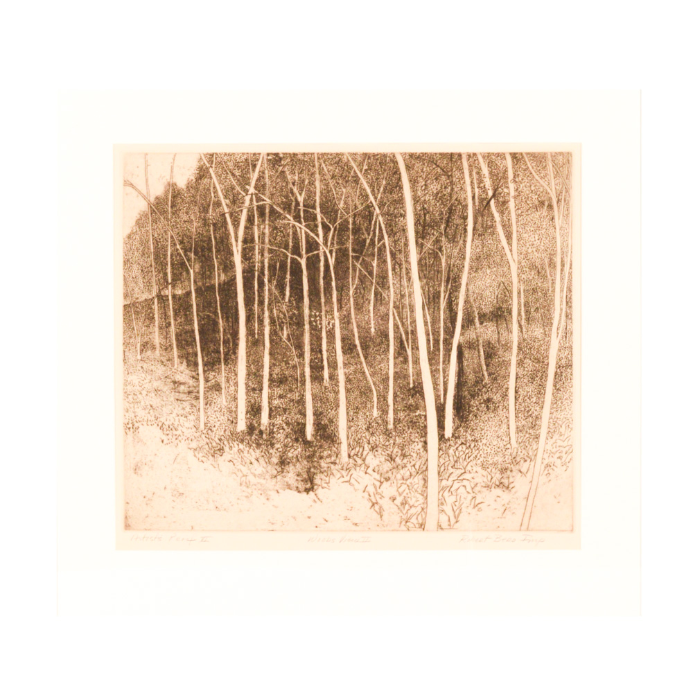 Robert Bero Artist Proof Aquatint Etching "Woods View II"