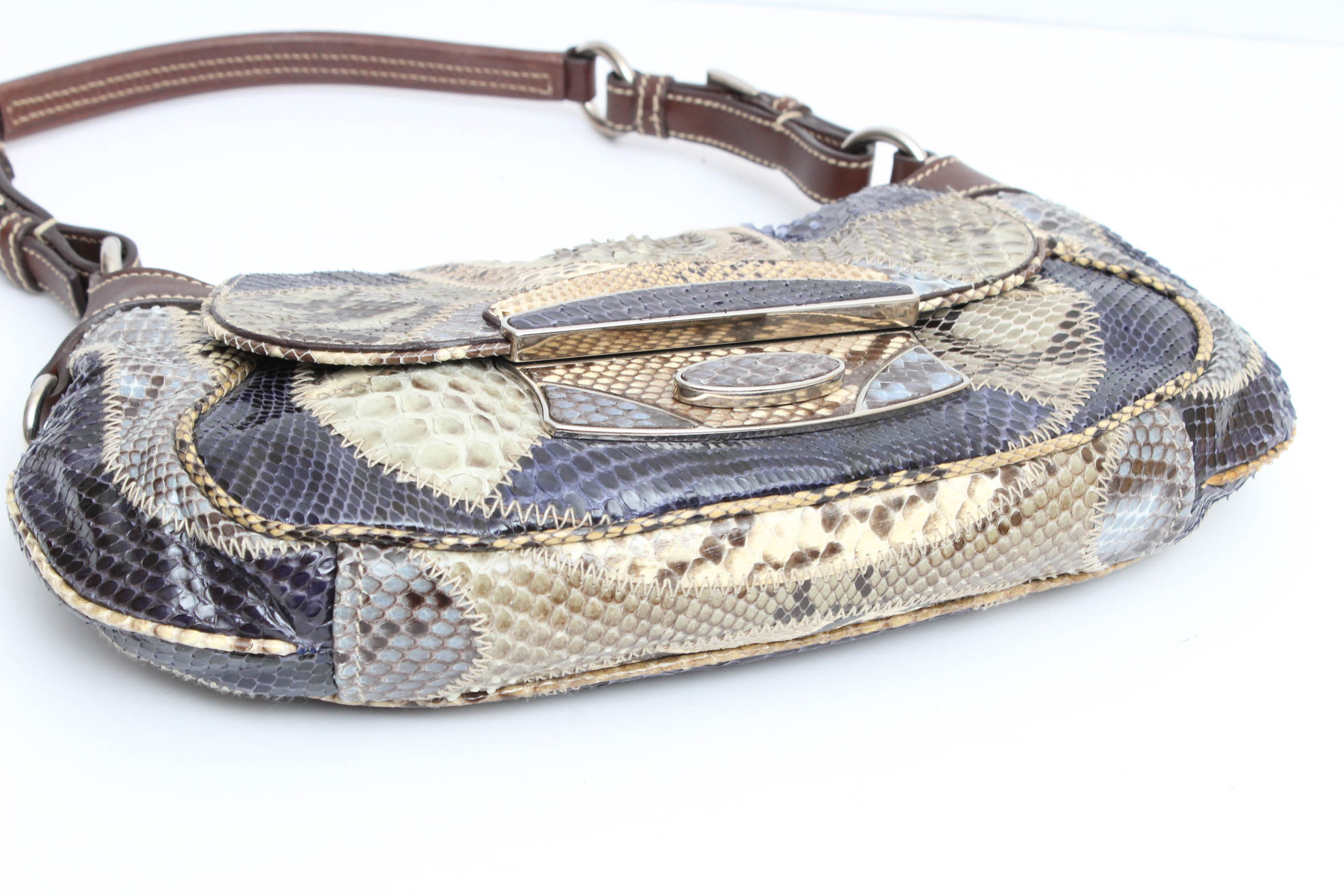 Prada Python Patch Pitone Shoulder Bag