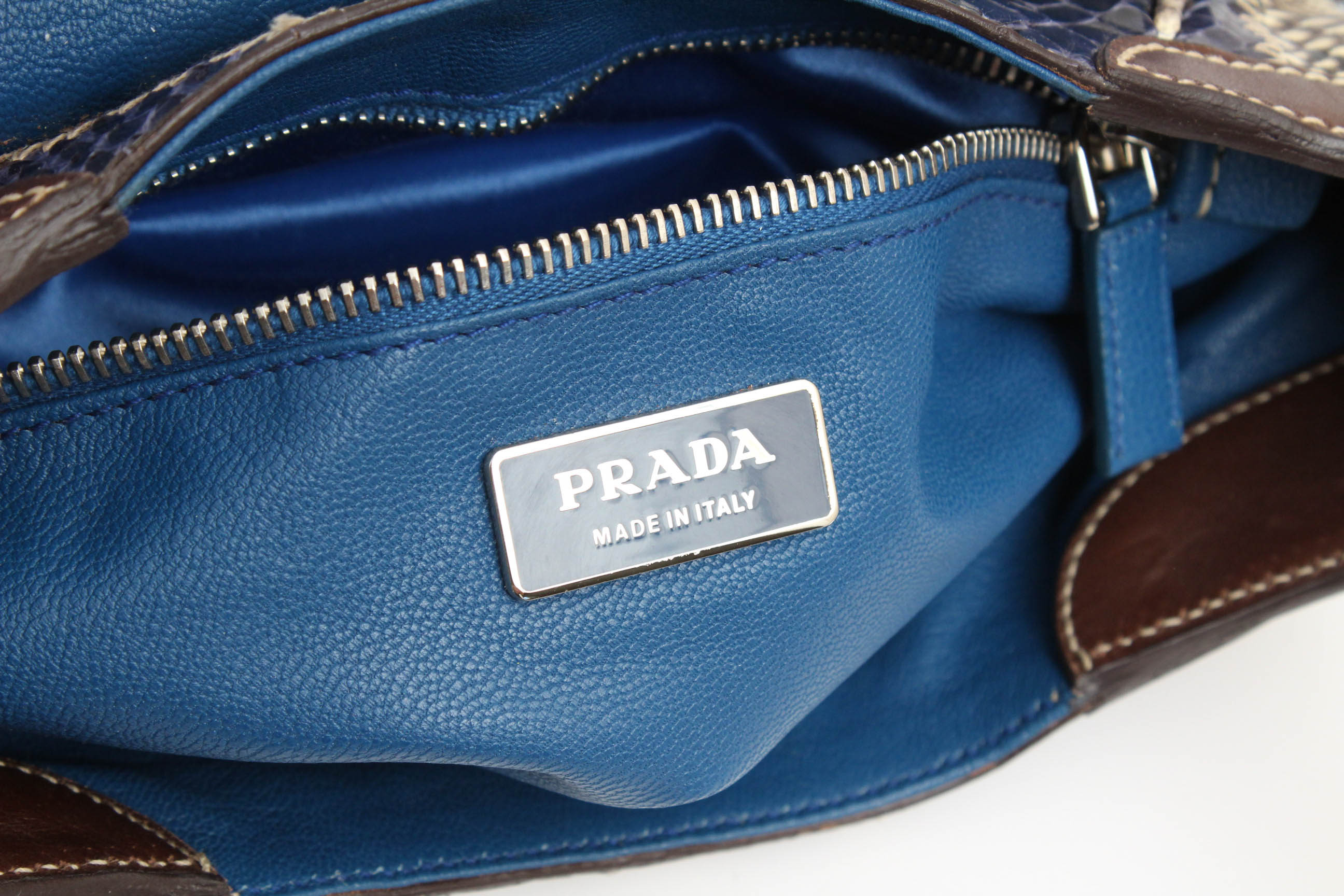 Prada Python Patch Pitone Shoulder Bag